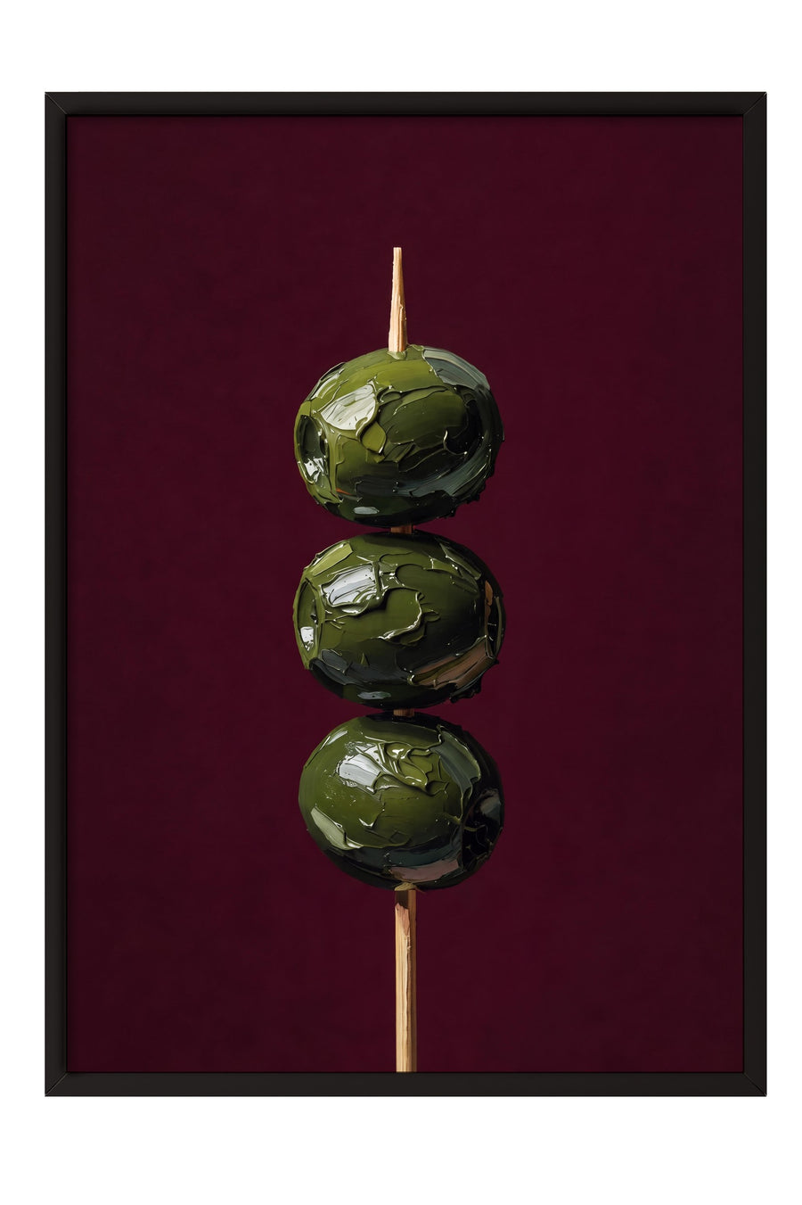 Yeşil Zeytinler Şişte Poster – Siyah Çerçeveli Tablo