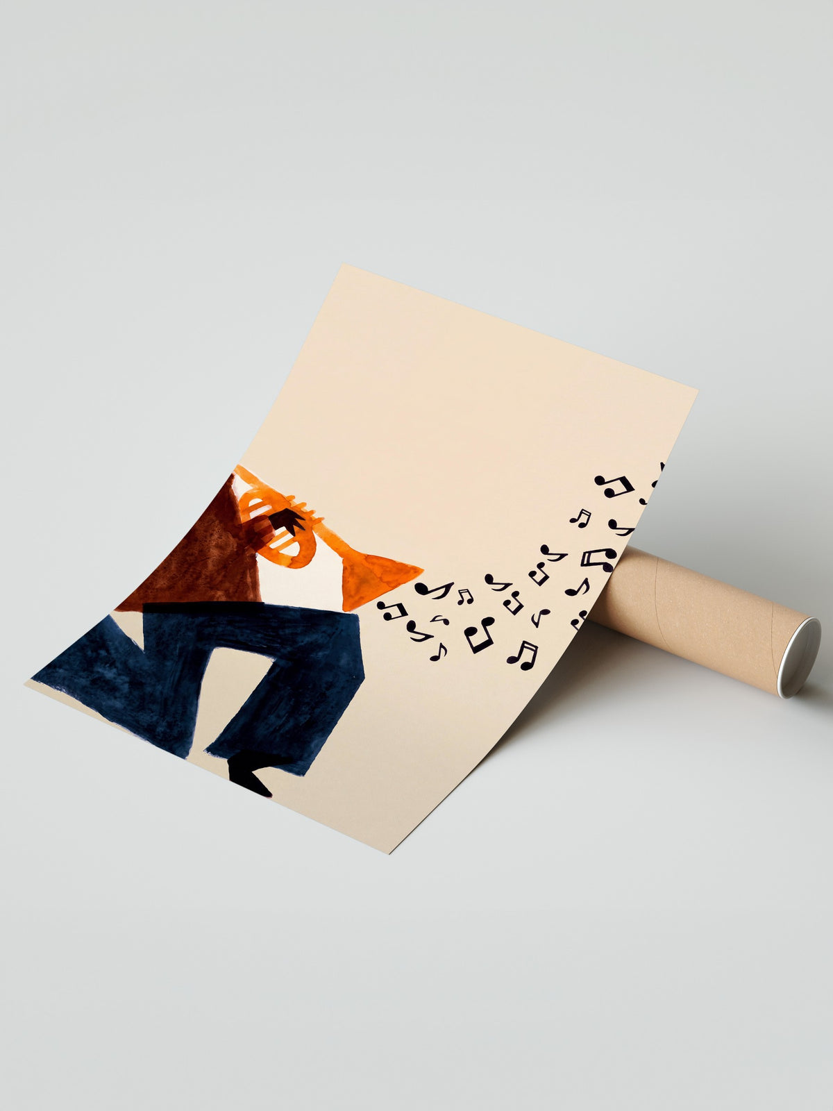 Trompet çalan figür Çerçevesiz Poster