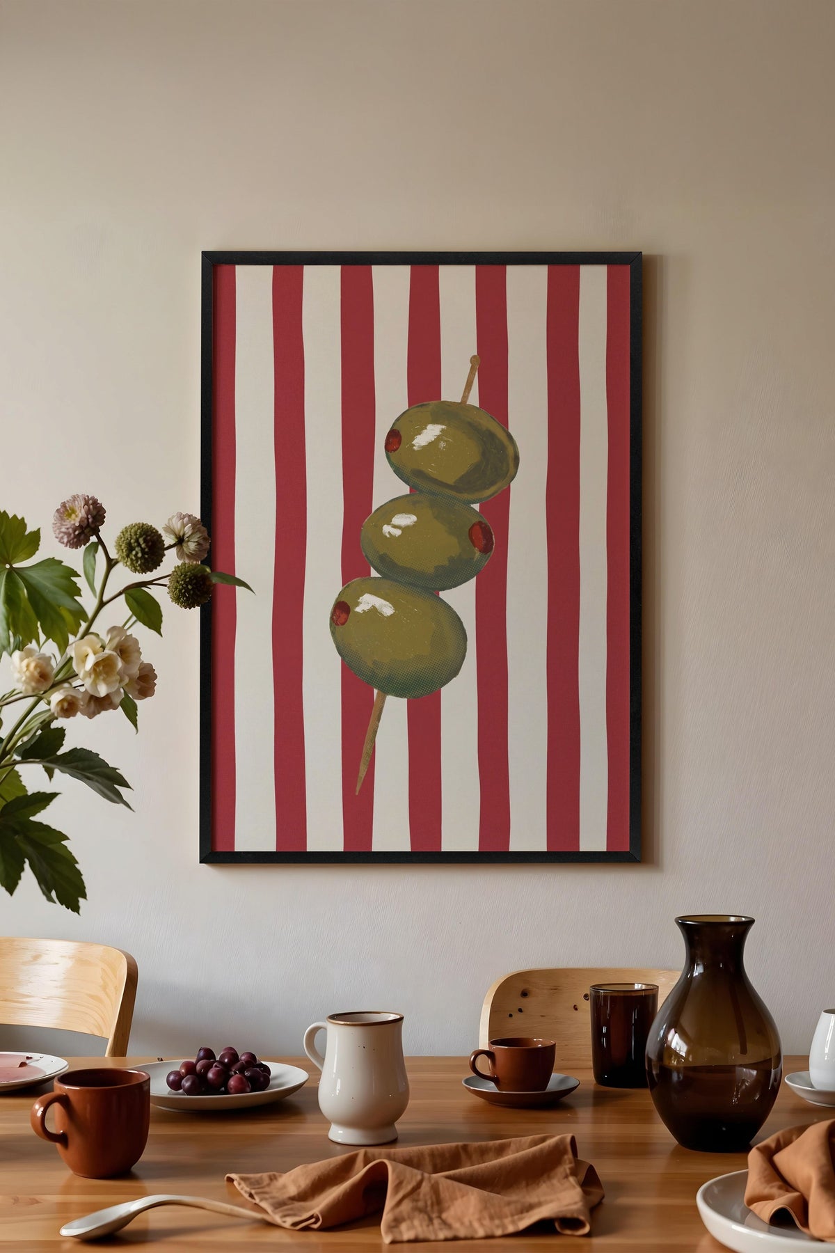 Zeytin Şiş Poster – Siyah Çerçeveli Tablo