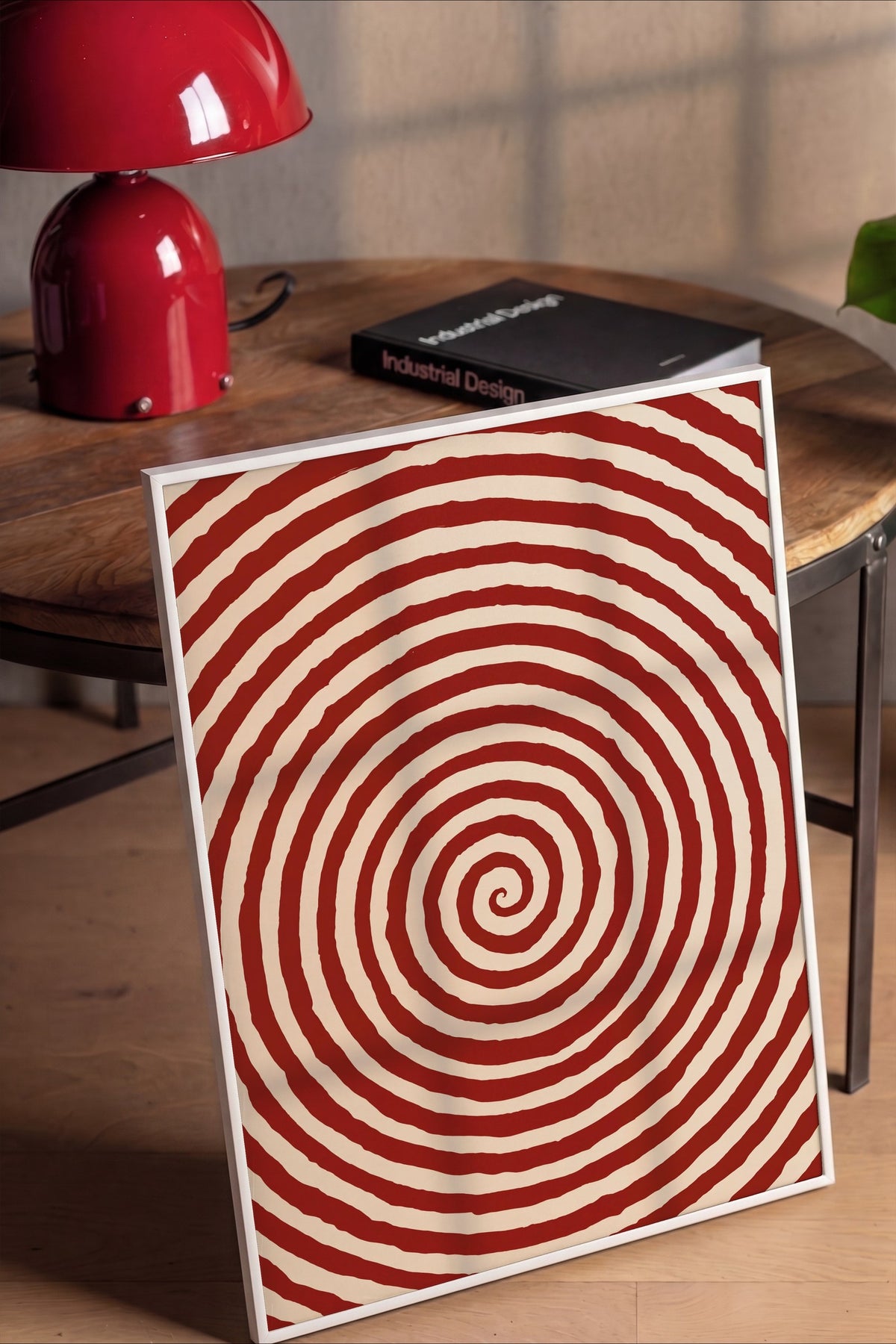 Kıvrımlı Dairesel Desen Poster – Beyaz Çerçeveli Tablo