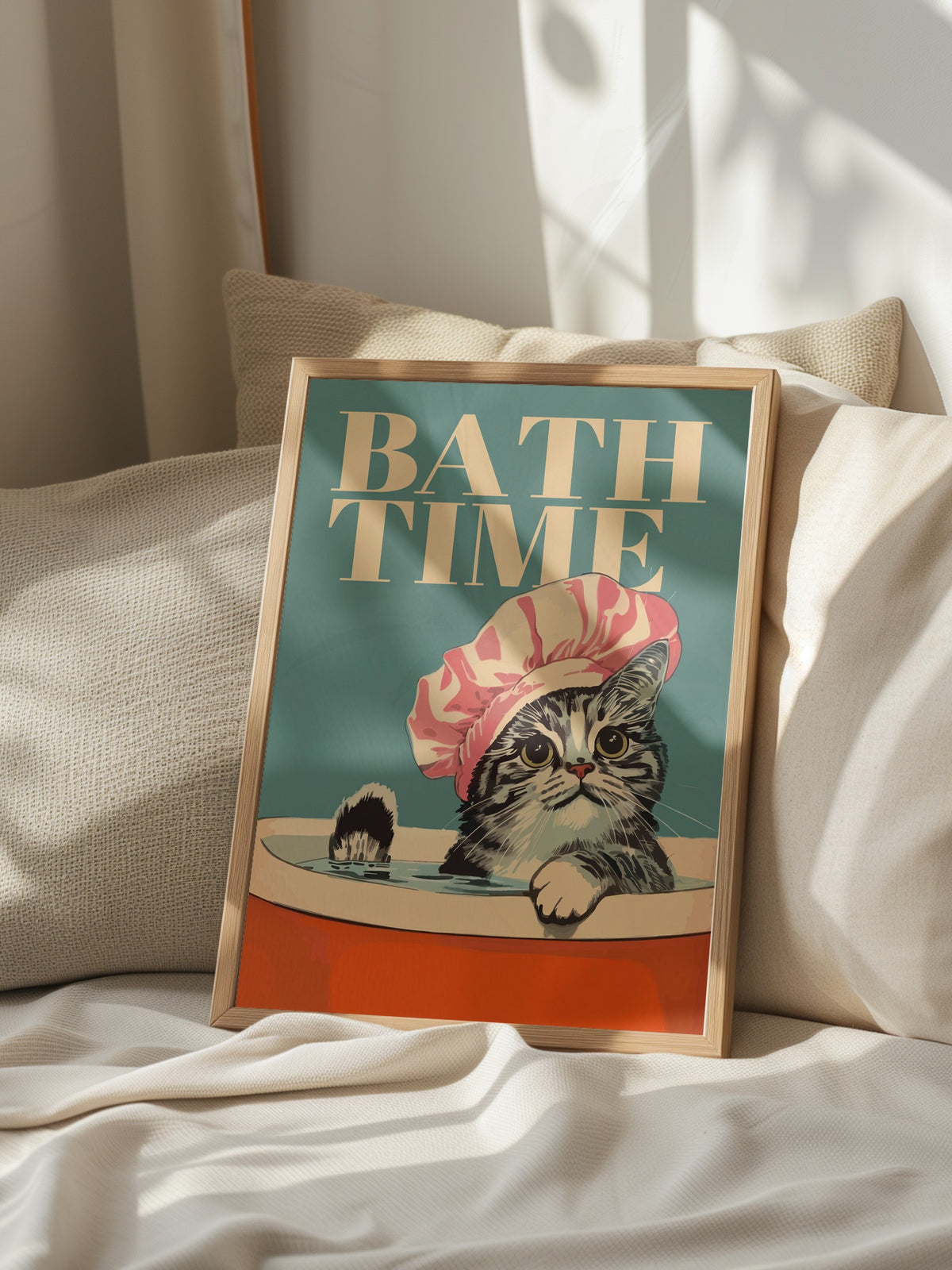 BATH TIME Poster – Ahşap Çerçeveli Tablo