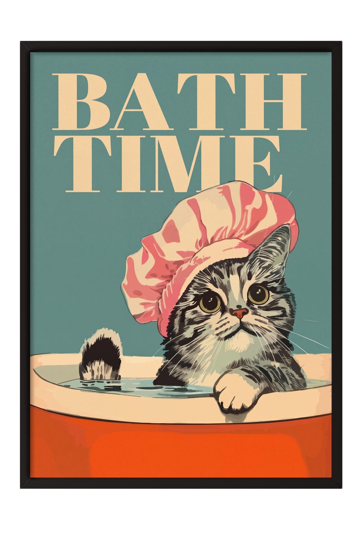 BATH TIME Poster – Siyah Çerçeveli Tablo