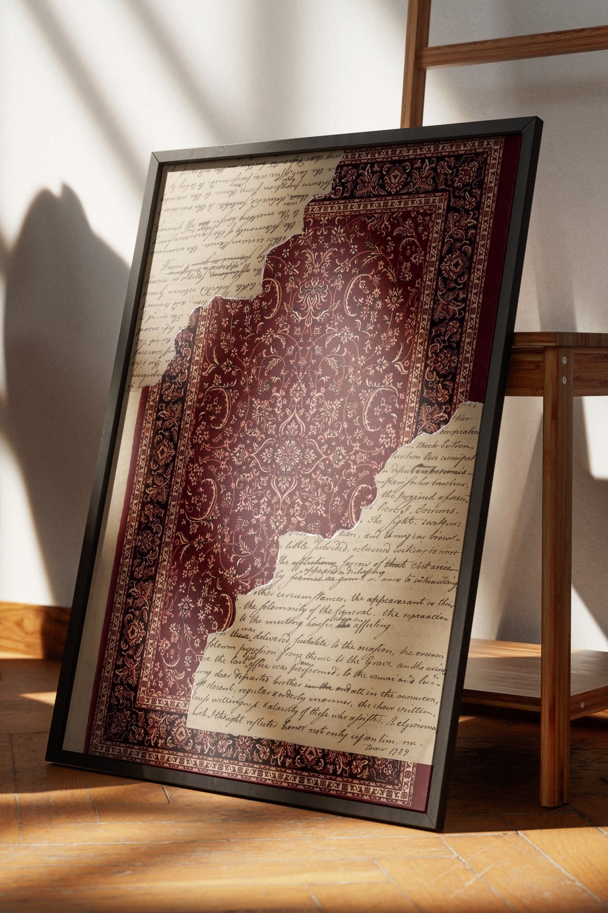 Desenli kolaj illüstrasyonu Poster – Siyah Çerçeveli Tablo