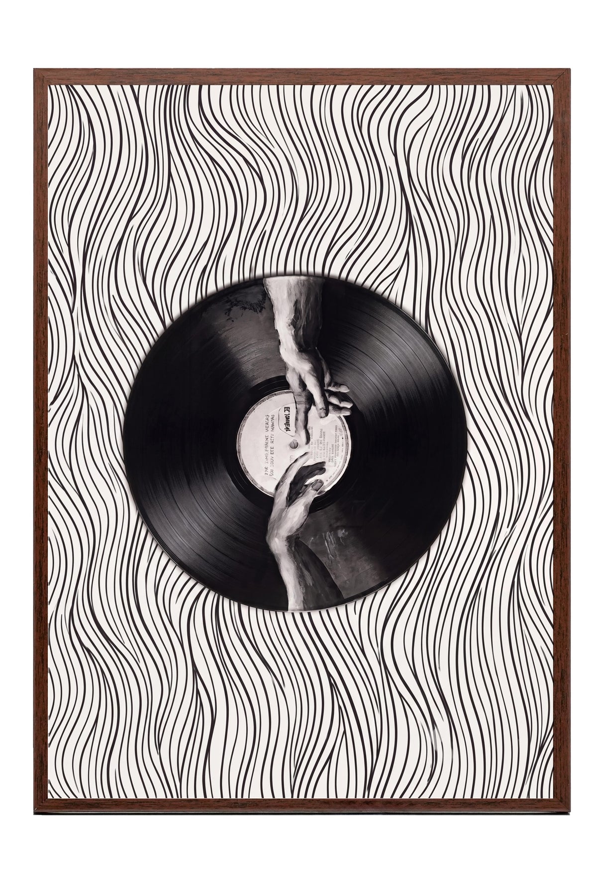 Vinil Dokunuşu Poster – Kahverengi Çerçeveli Tablo