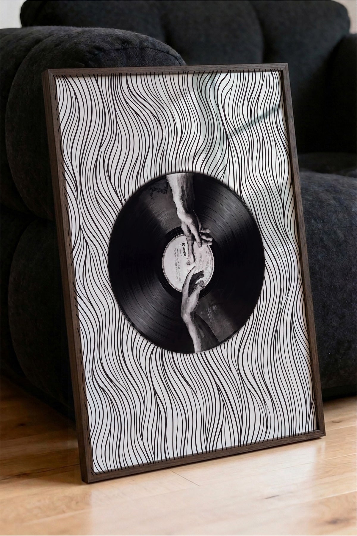 Vinil Dokunuşu Poster – Kahverengi Çerçeveli Tablo