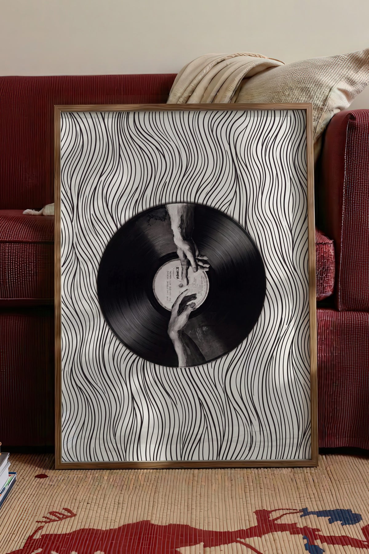 Vinil Dokunuşu Poster – Kahverengi Çerçeveli Tablo
