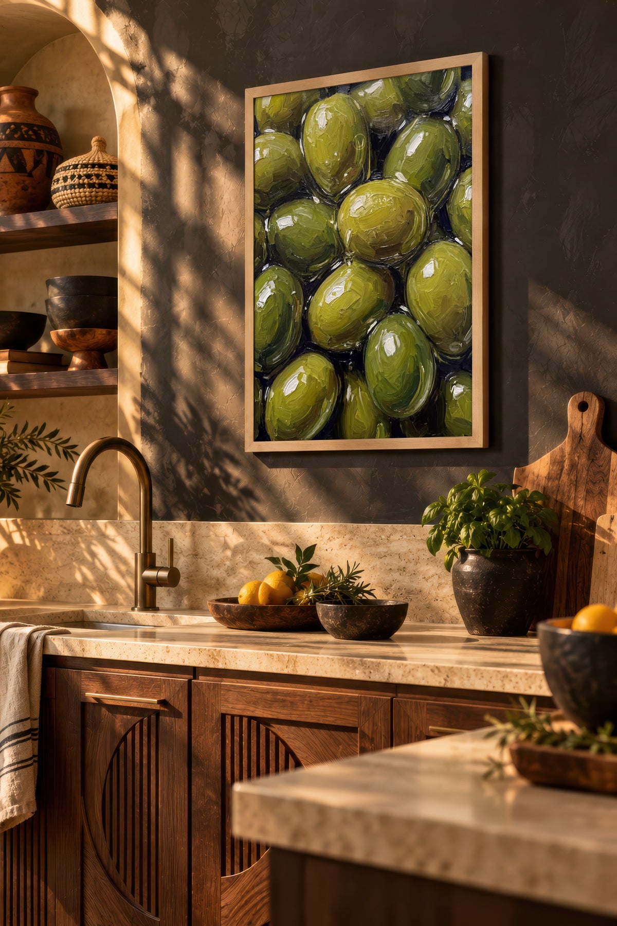 Zeytin Görselleri Poster – Ahşap Çerçeveli Tablo