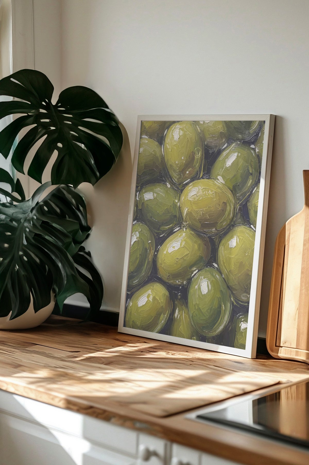 Zeytin Görselleri Poster – Beyaz Çerçeveli Tablo