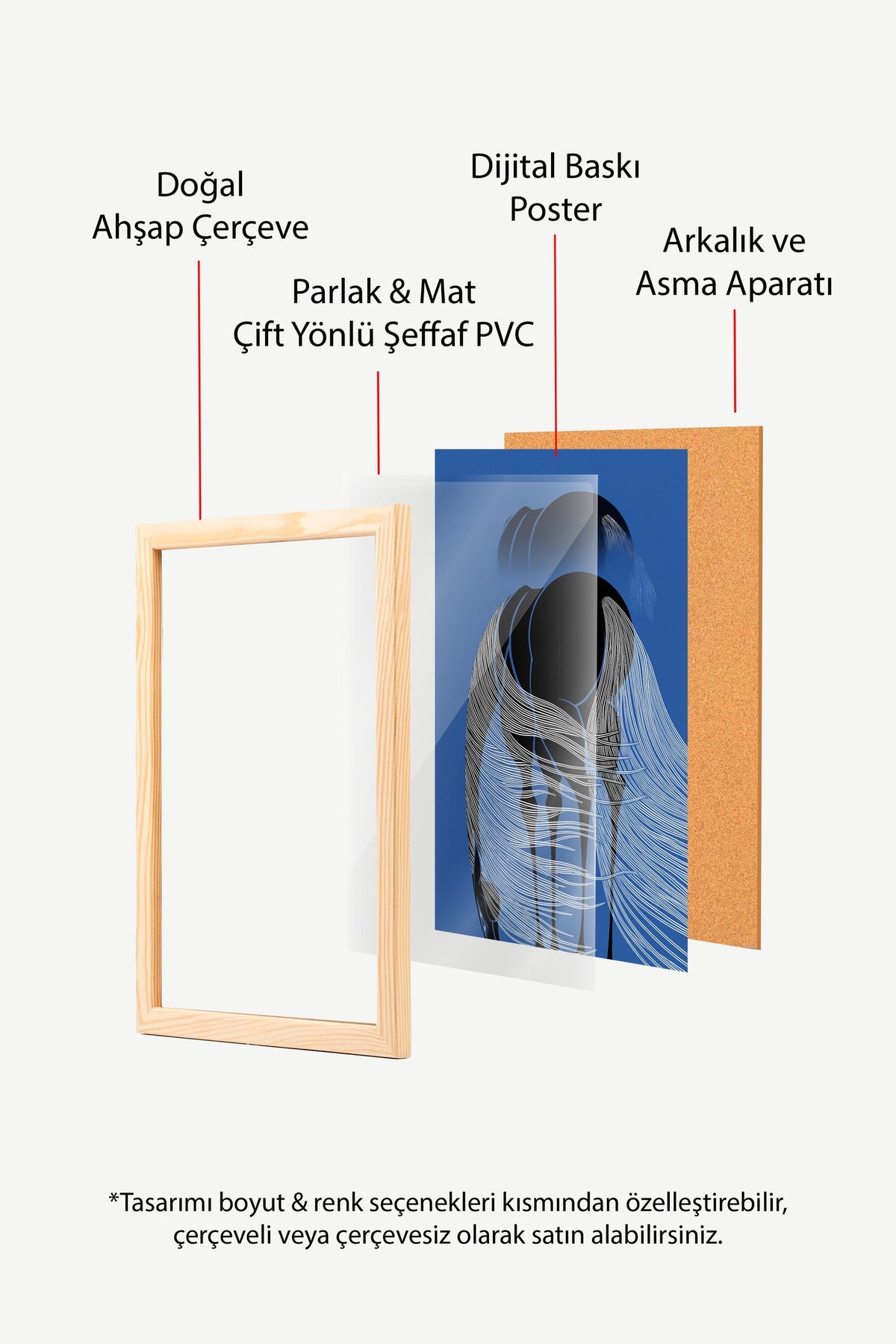 Soyut At Poster – Ahşap Çerçeveli Tablo