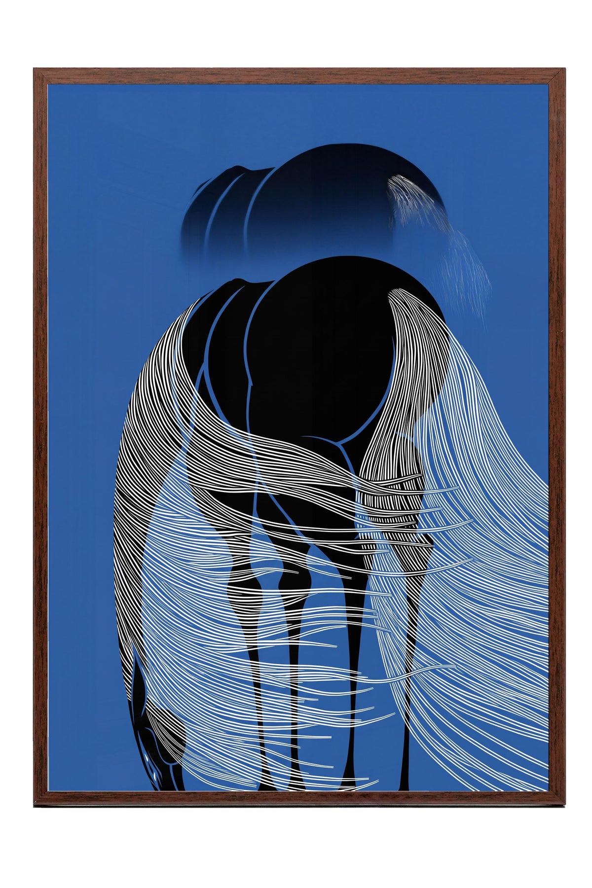 Soyut At Poster – Kahverengi Çerçeveli Tablo