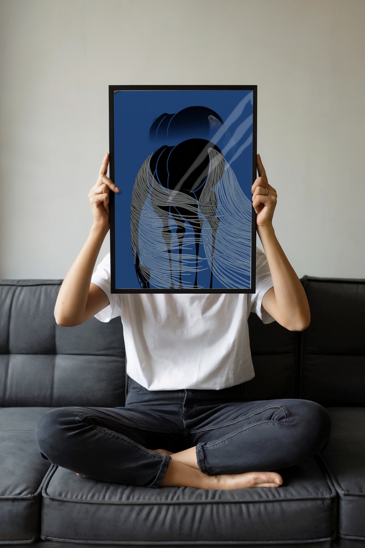 Soyut At Poster – Siyah Çerçeveli Tablo