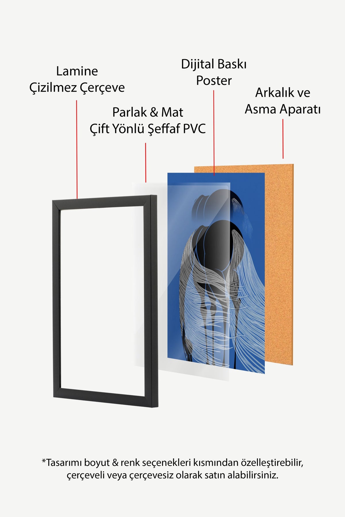 Soyut At Poster – Siyah Çerçeveli Tablo