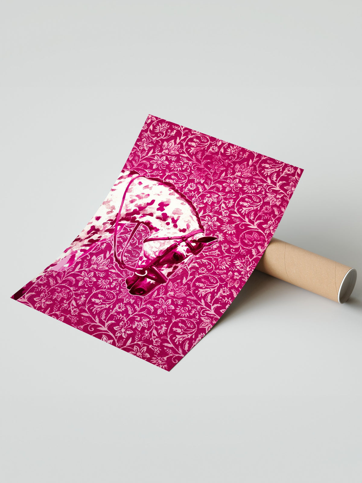 Çiçek Desenli At Çerçevesiz Poster