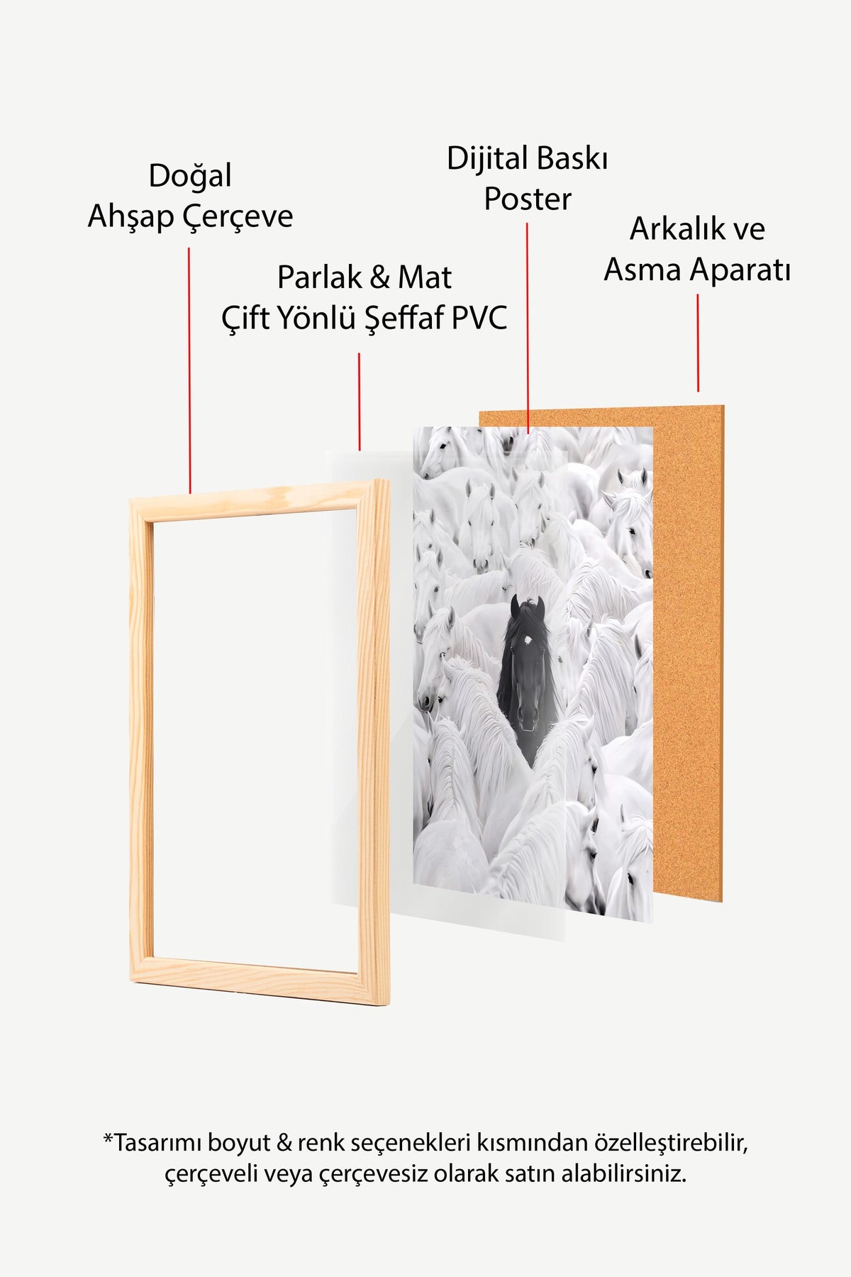 Kalabalık İçinde Tek Renk Poster – Ahşap Çerçeveli Tablo