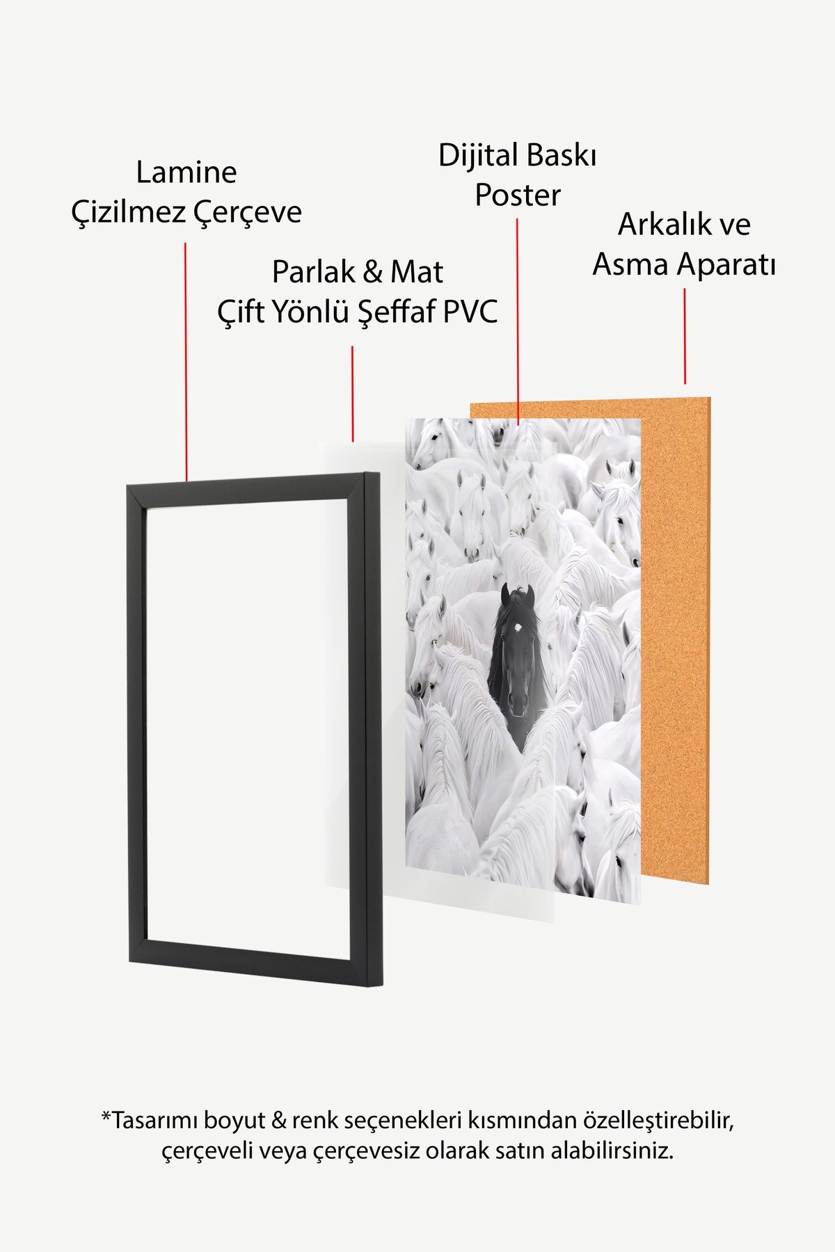 Kalabalık İçinde Tek Renk Poster – Siyah Çerçeveli Tablo
