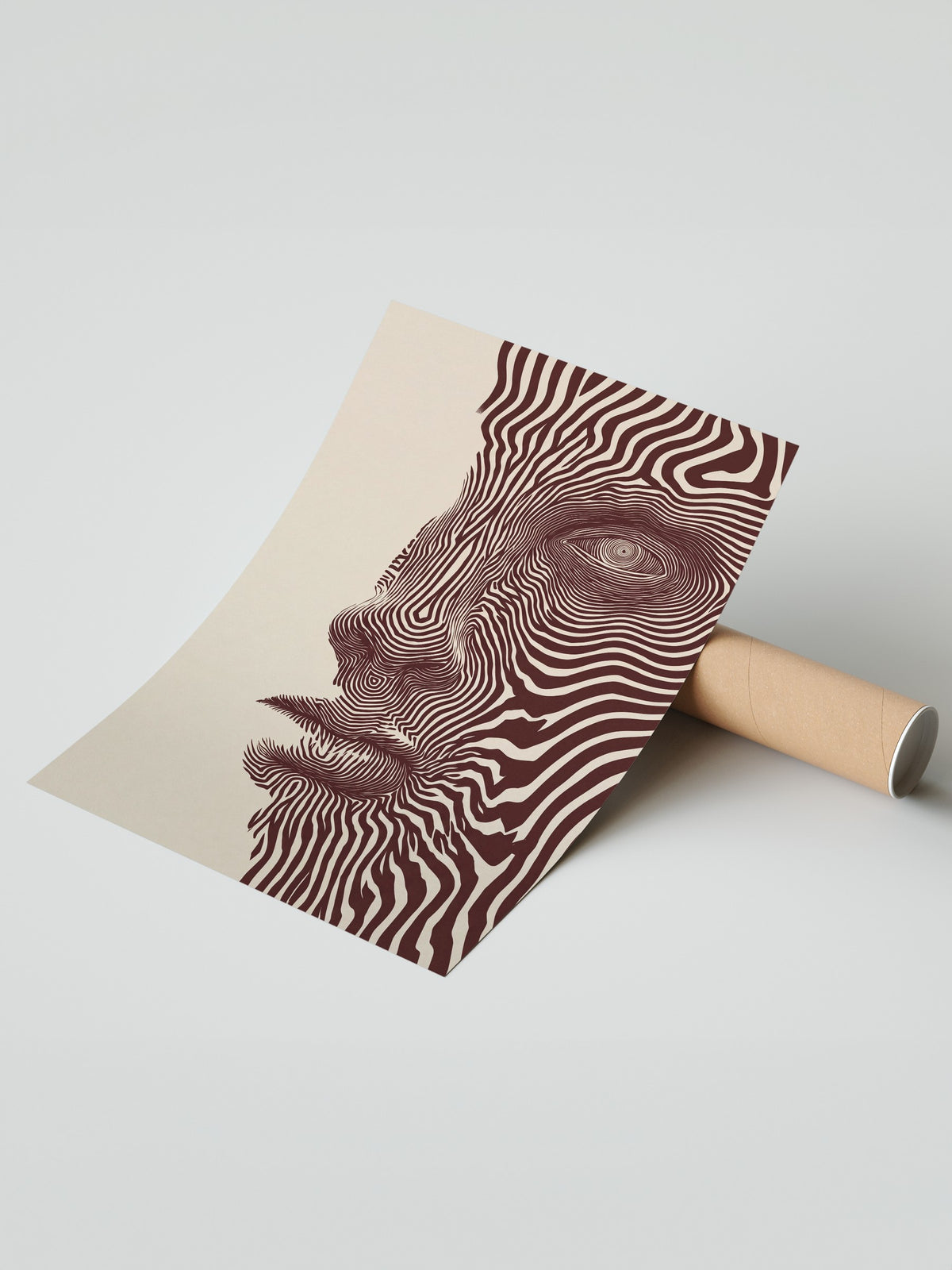 Soyut Yüz Deseni Çerçevesiz Poster