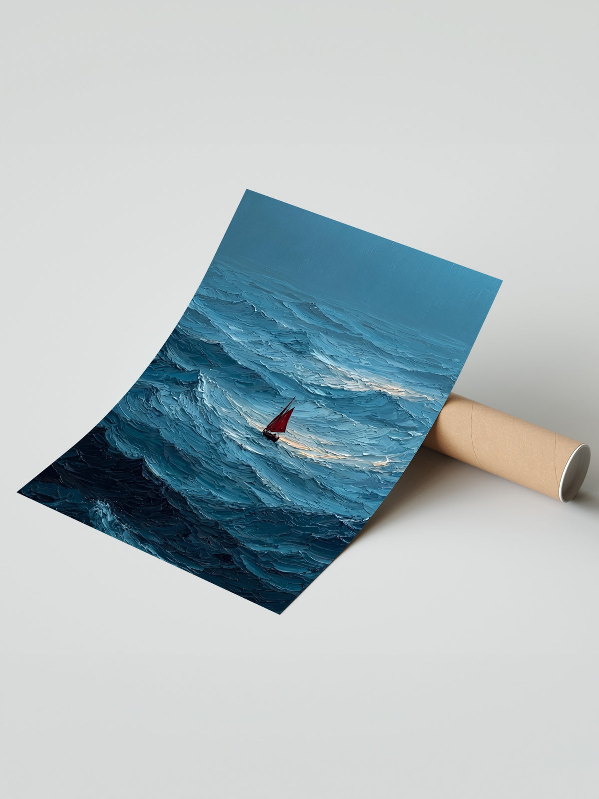 Fırtınalı Denizde Yelkenli Çerçevesiz Poster