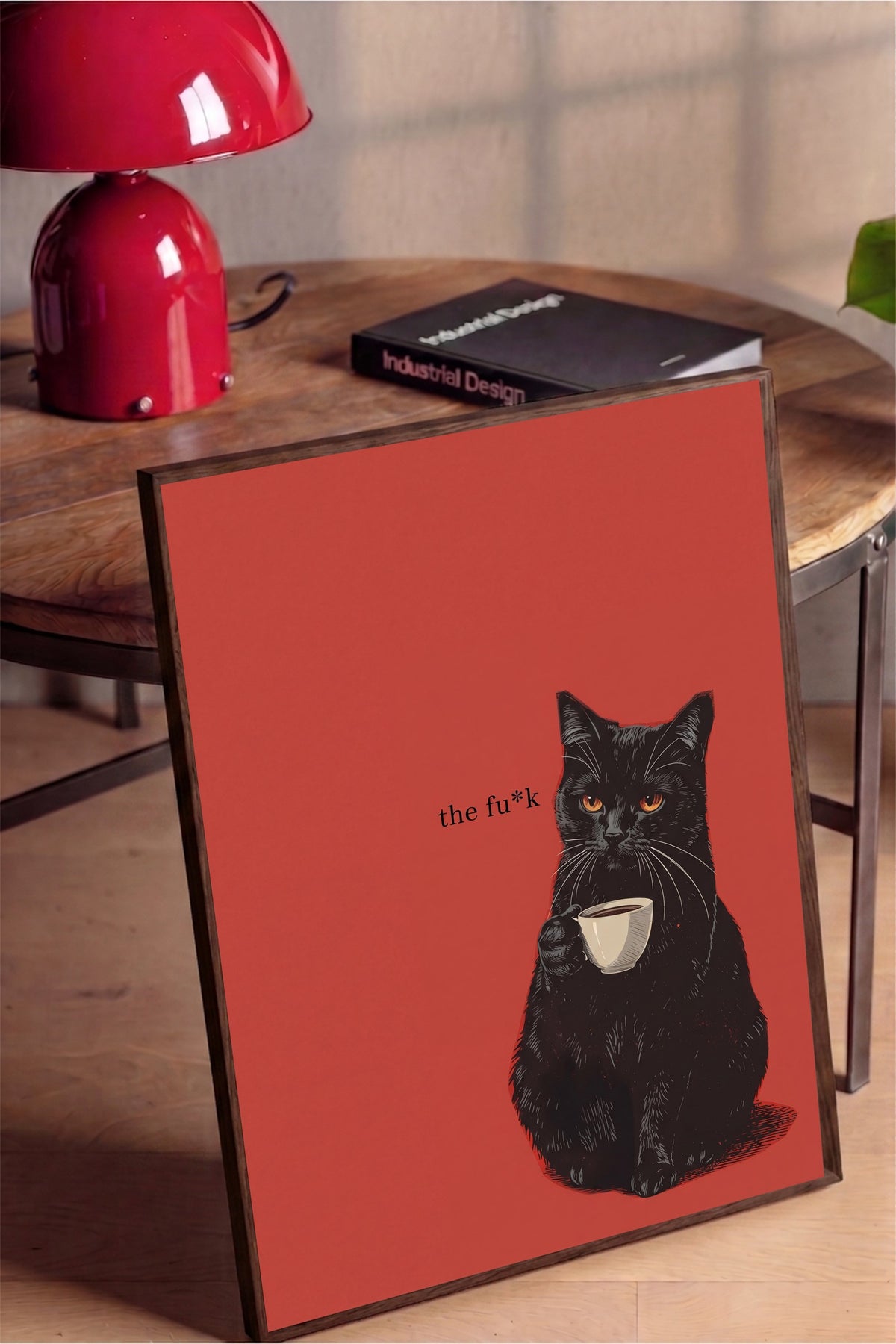 the fu*k Poster – Kahverengi Çerçeveli Tablo