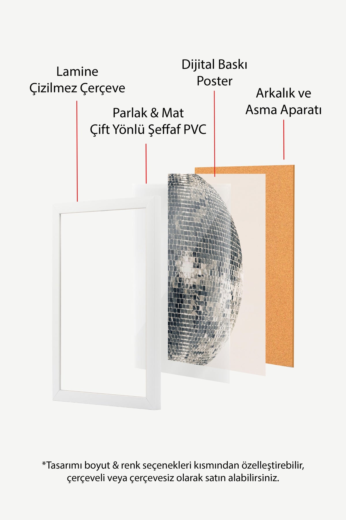 Disko Topu Poster – Beyaz Çerçeveli Tablo