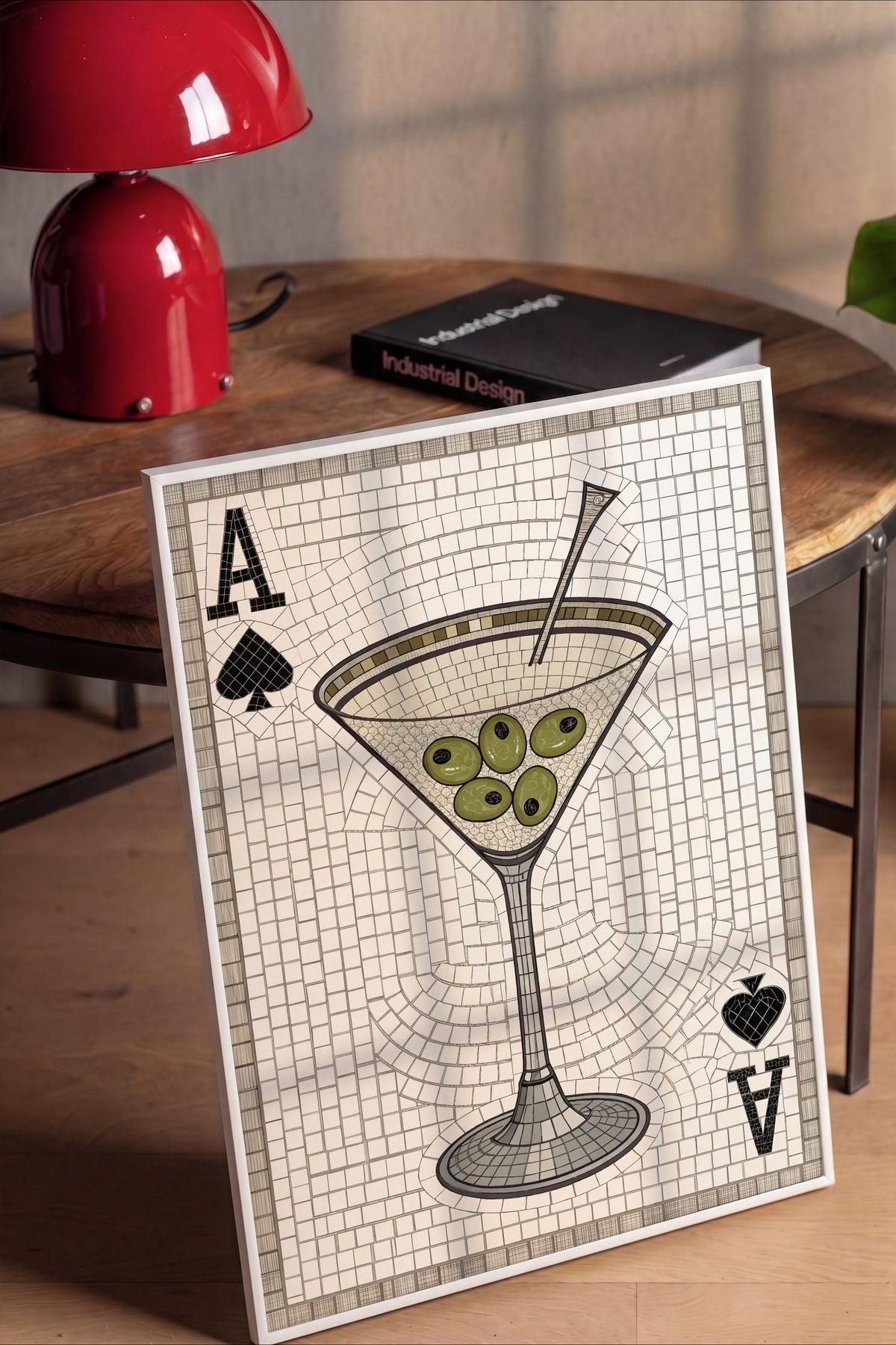 Zeytinli Martini Mozaiği Poster – Beyaz Çerçeveli Tablo