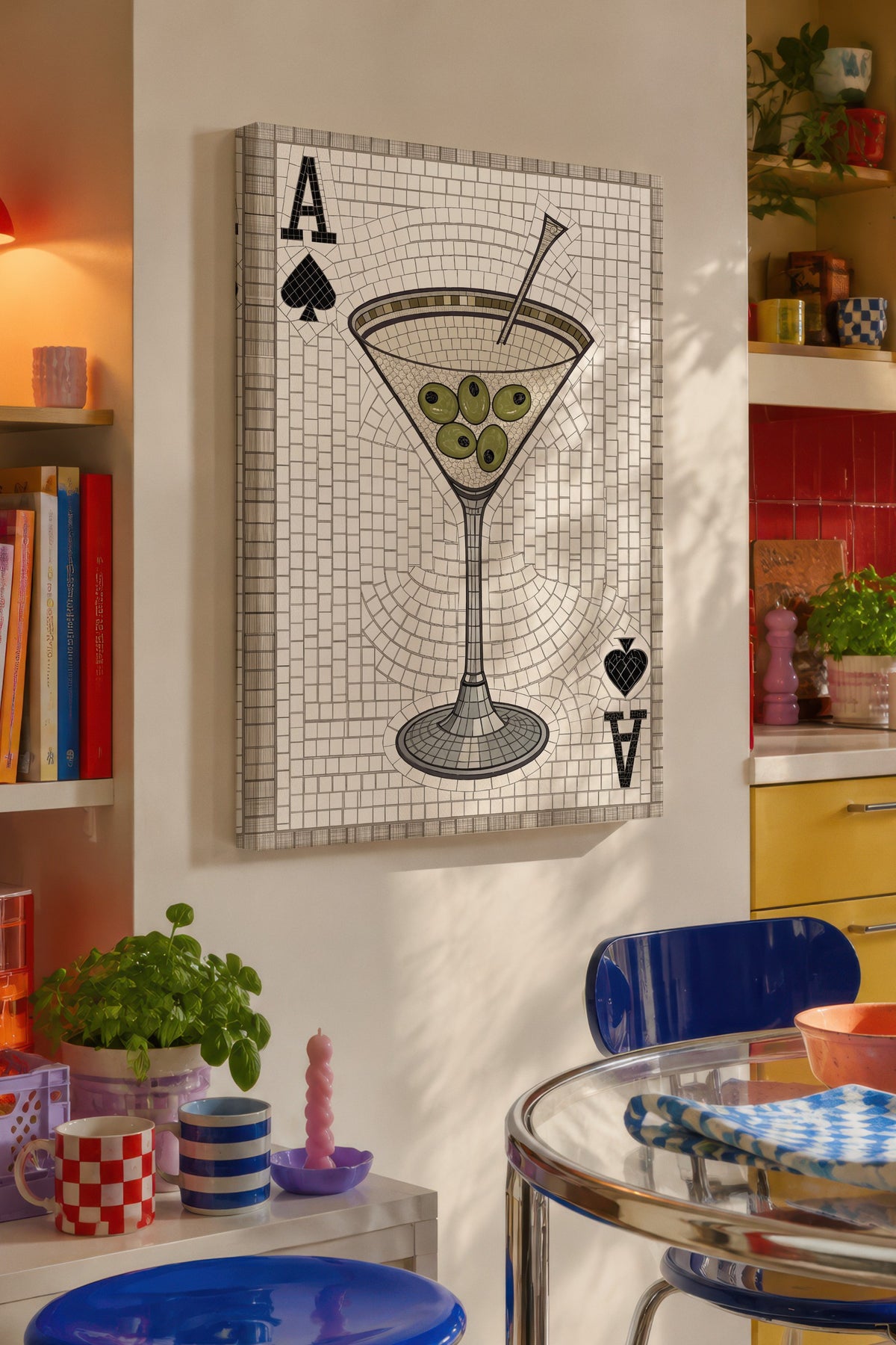 Zeytinli Martini Mozaiği Kanvas Tablo