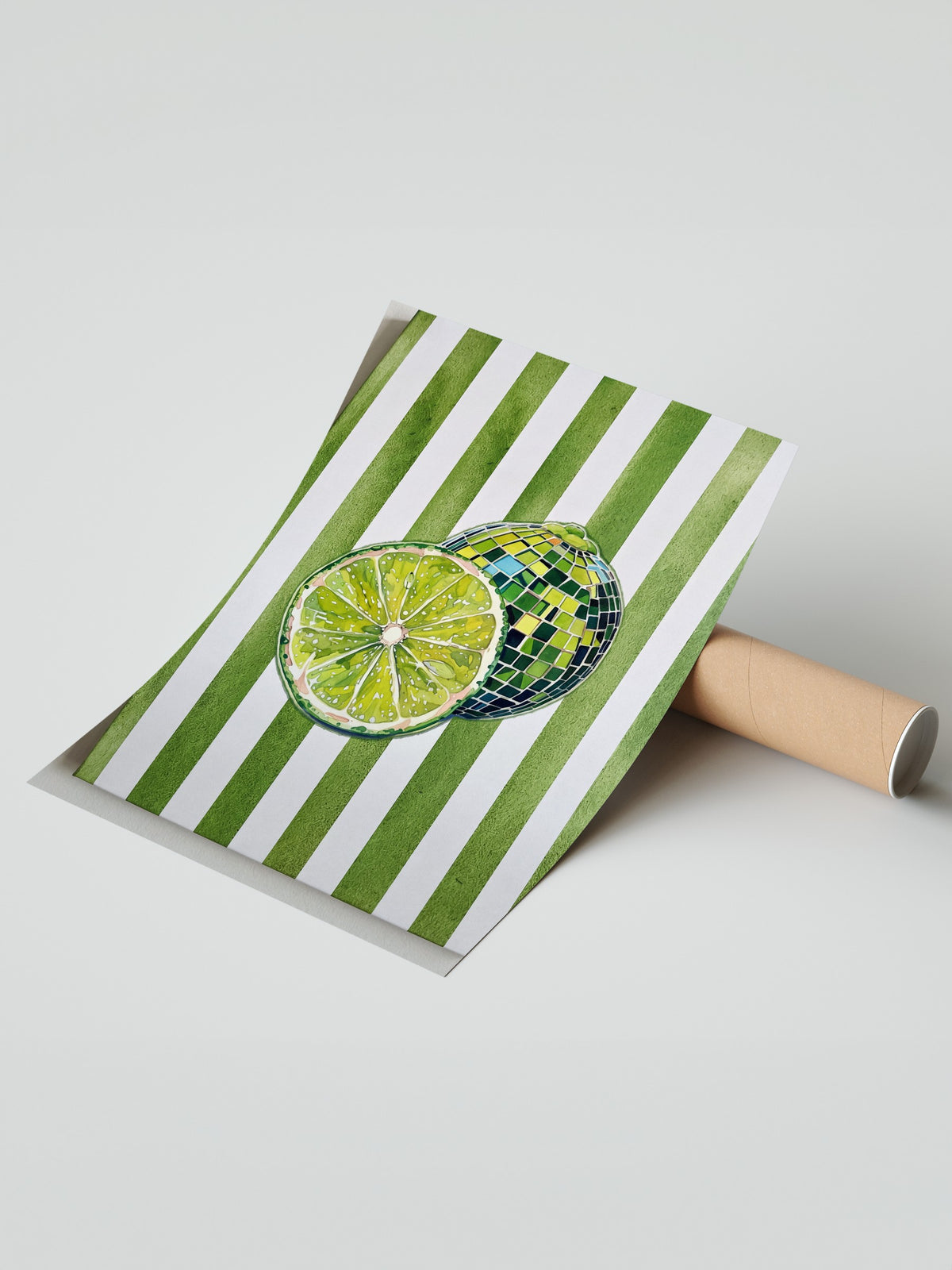 Yeşil Limon Deseni Çerçevesiz Poster