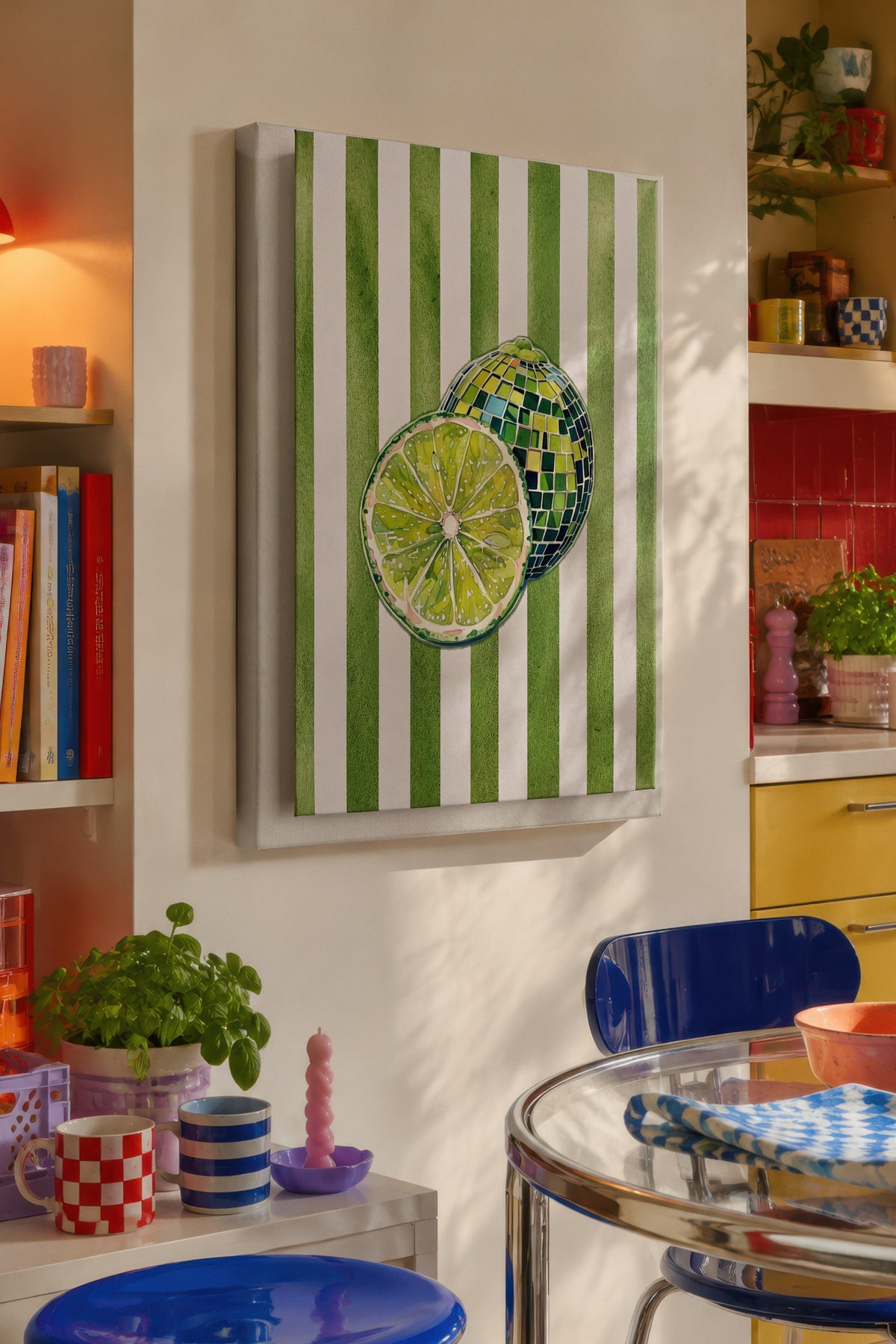 Yeşil Limon Deseni Kanvas Tablo