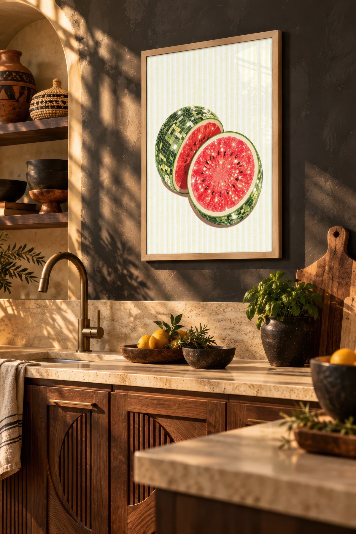 Disko Karpuz Poster – Ahşap Çerçeveli Tablo
