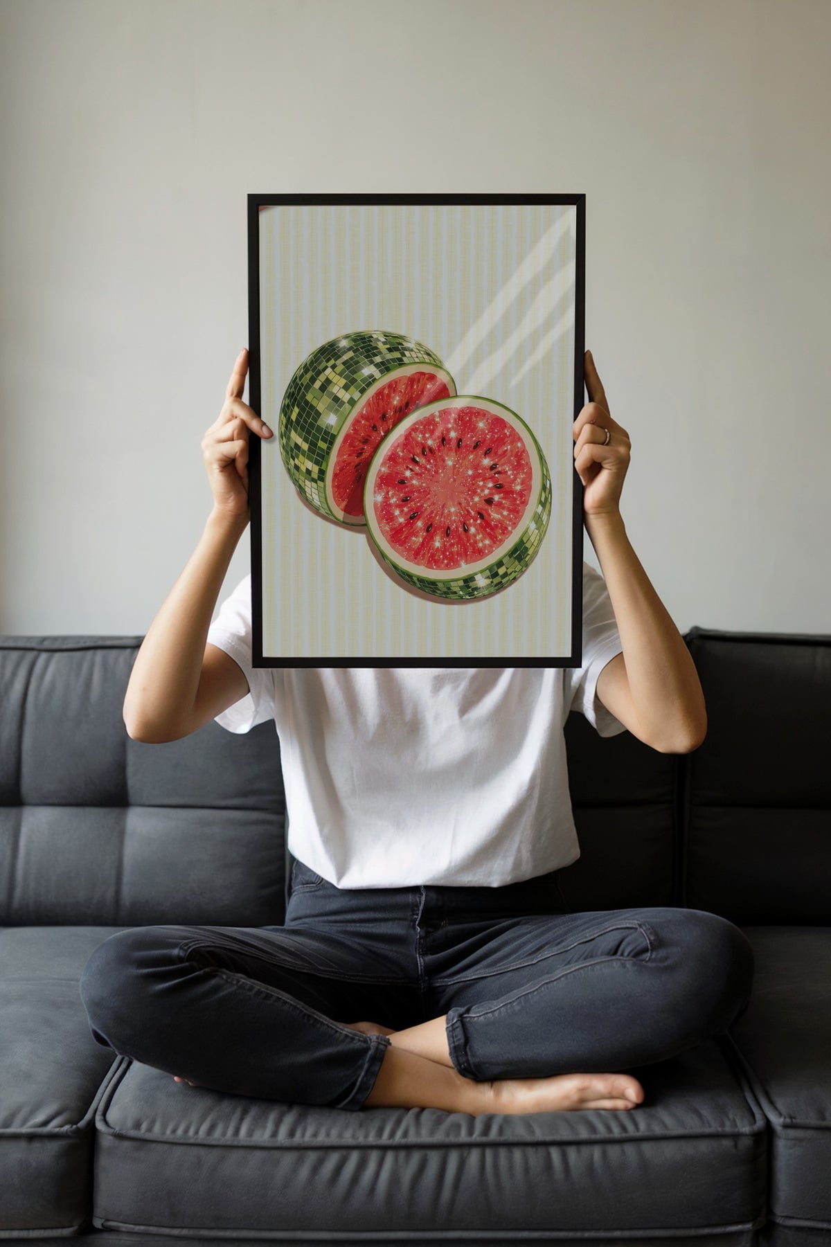 Disko Karpuz Poster – Siyah Çerçeveli Tablo