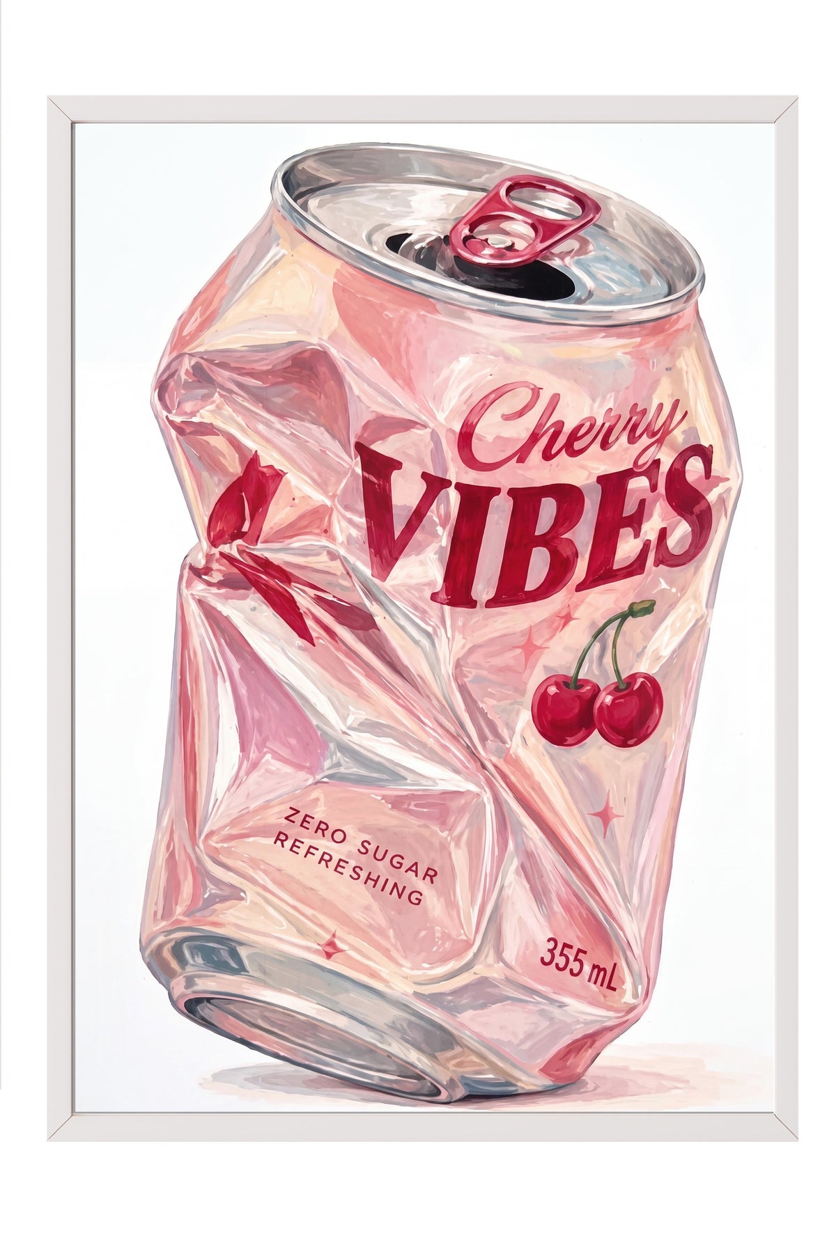 Cherry Vibes Poster – Beyaz Çerçeveli Tablo