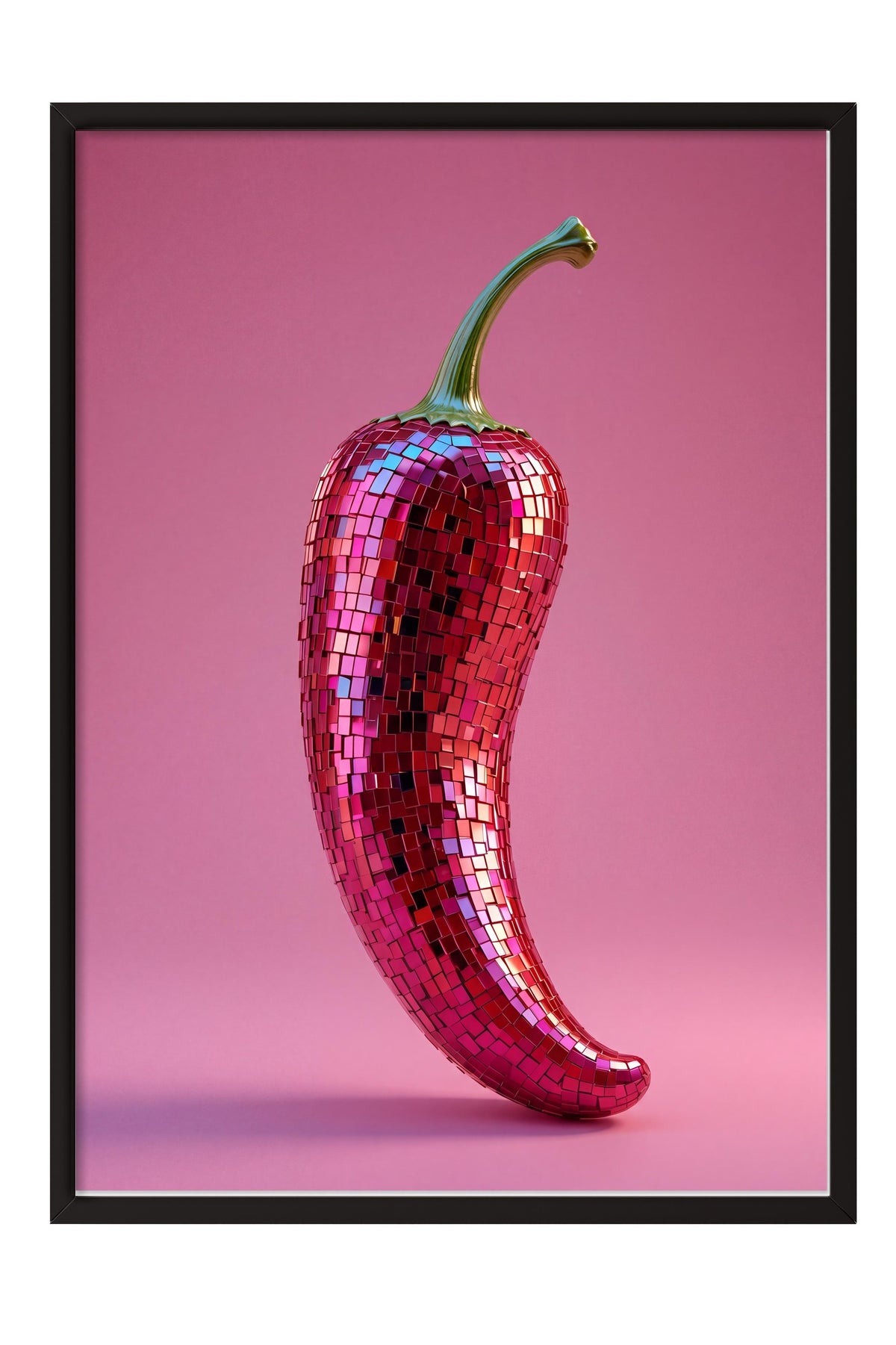 Mozaik Biber Poster – Siyah Çerçeveli Tablo