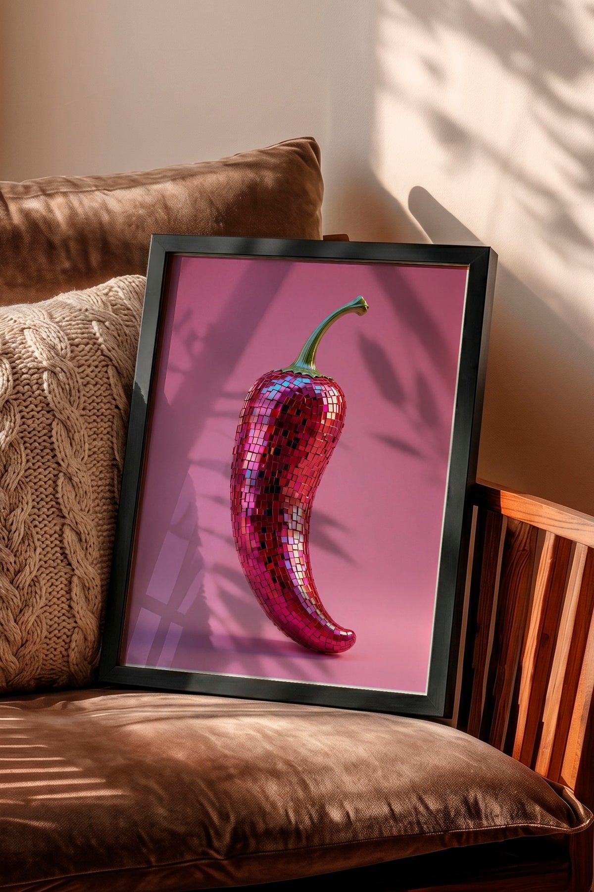Mozaik Biber Poster – Siyah Çerçeveli Tablo