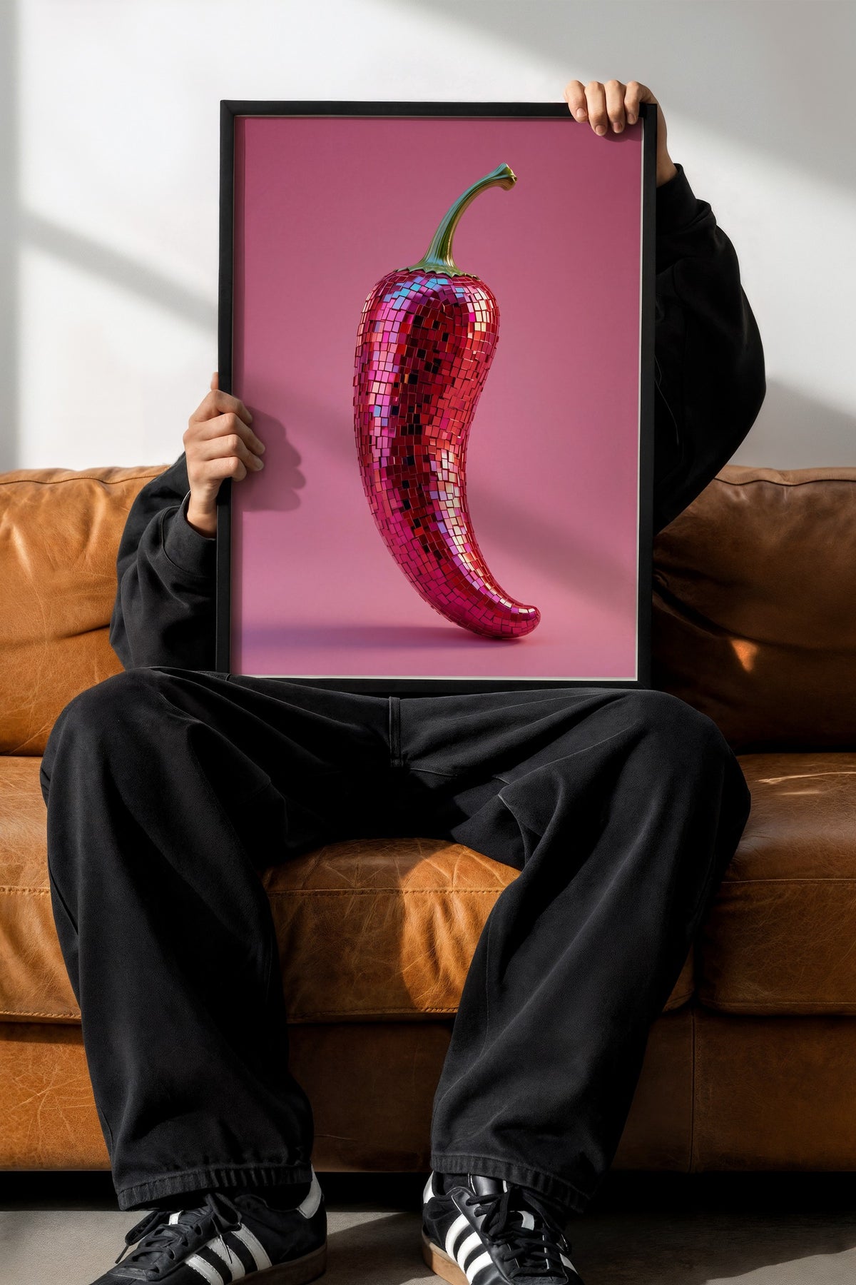 Mozaik Biber Poster – Siyah Çerçeveli Tablo