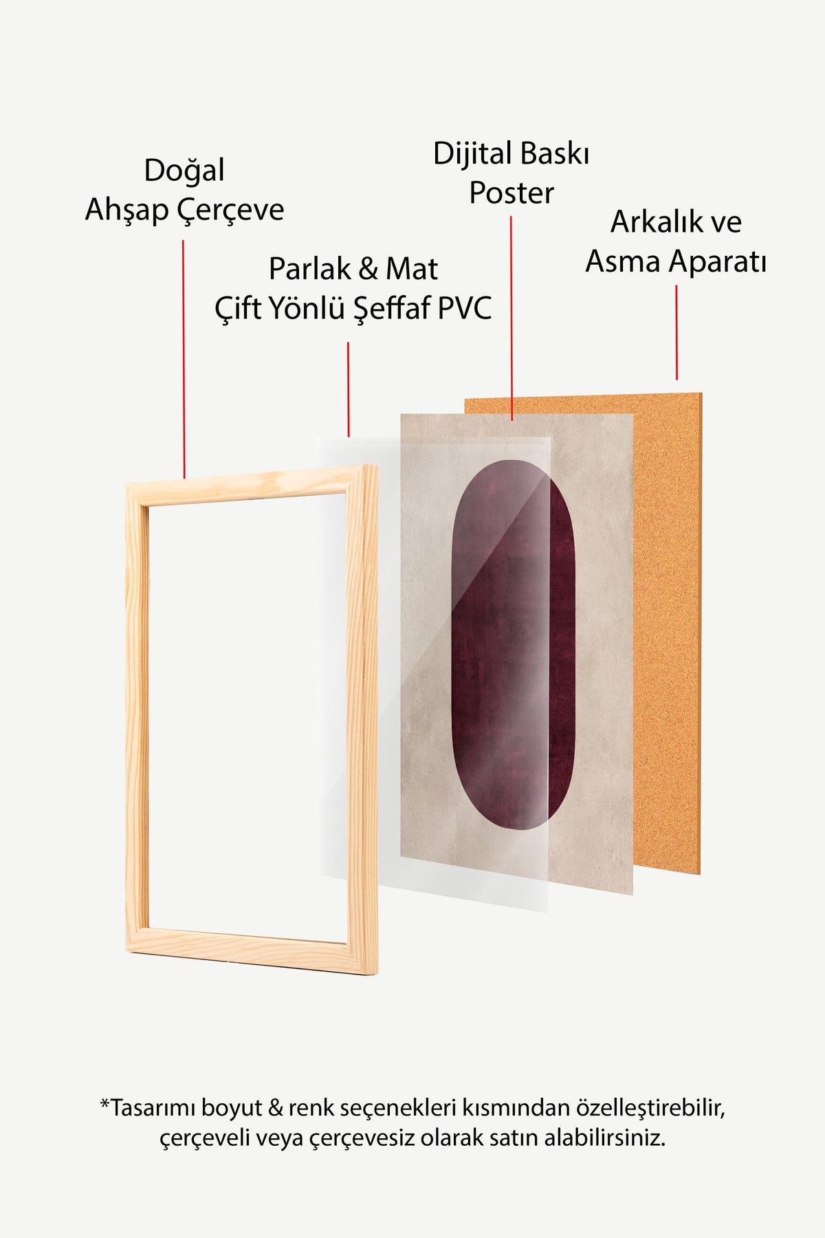 Soyut Geometrik Desen Poster – Ahşap Çerçeveli Tablo