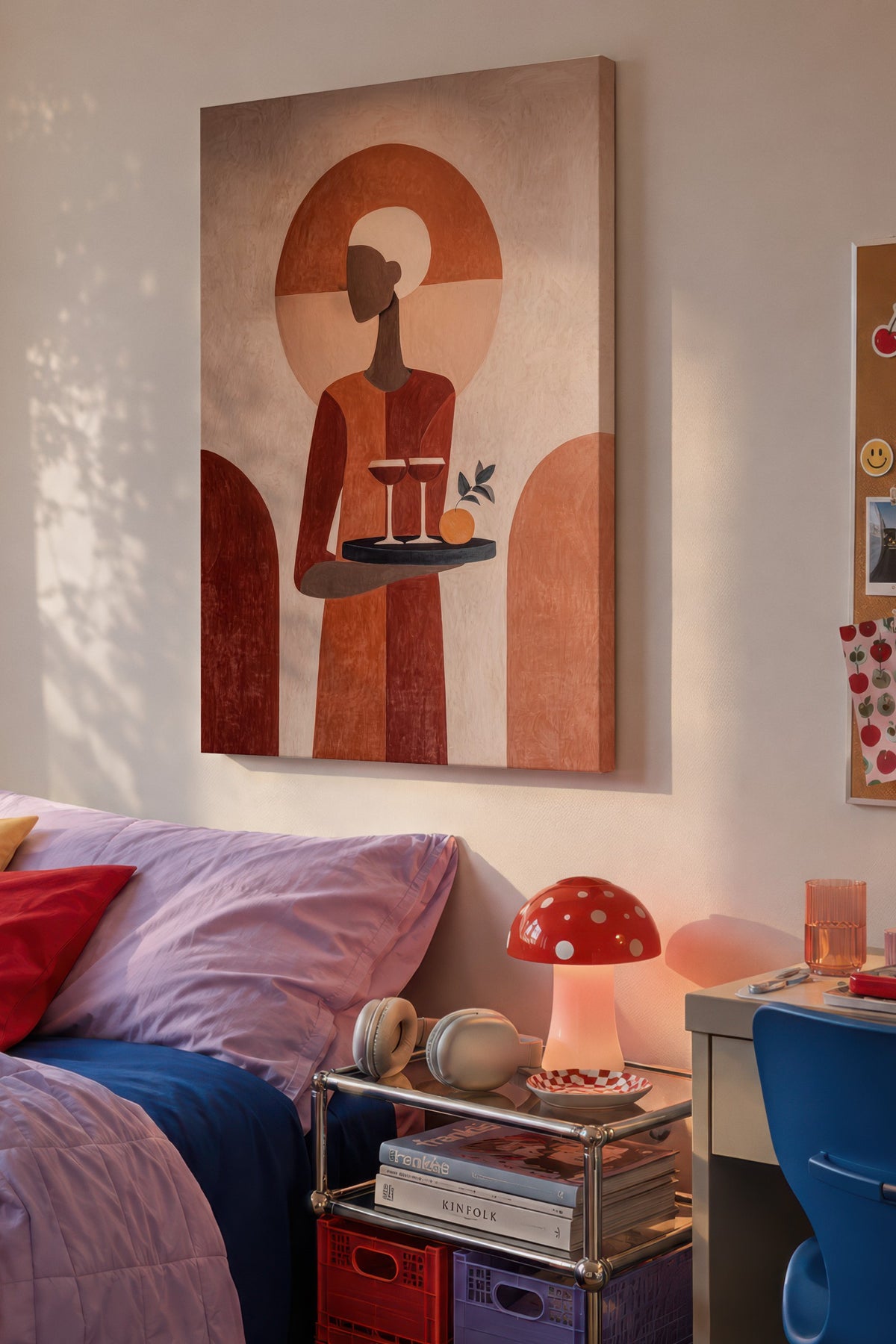 Minimalist Figür ve Turuncu Tonlar Kanvas Tablo