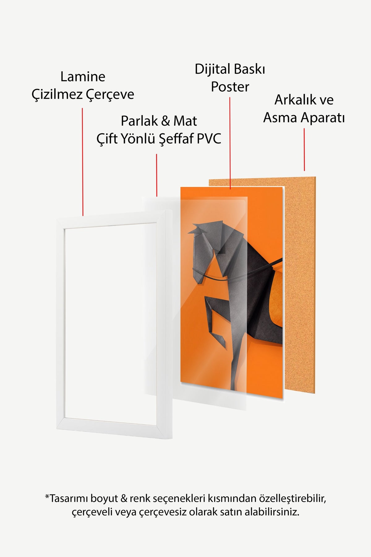 Origami At Poster – Beyaz Çerçeveli Tablo