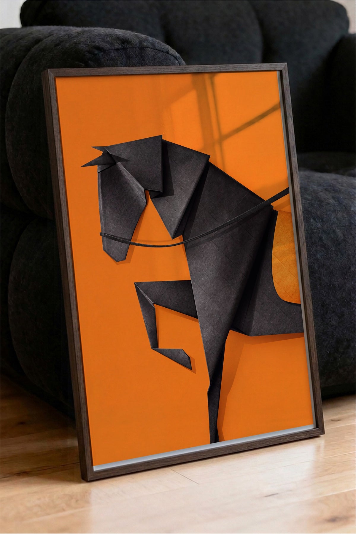 Origami At Poster – Kahverengi Çerçeveli Tablo