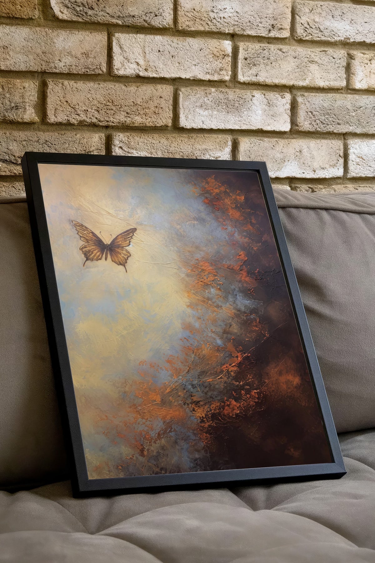 Uçan Kelebek Poster – Siyah Çerçeveli Tablo