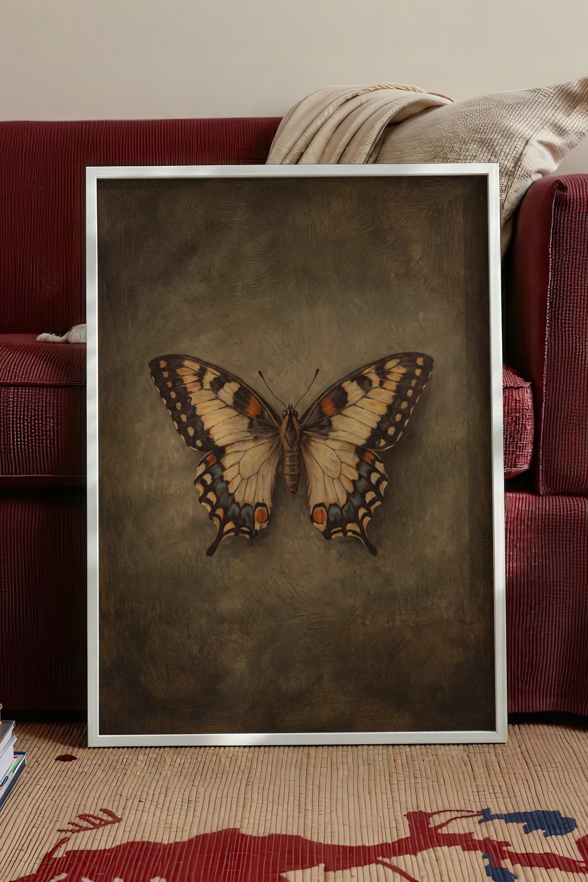 Kelebek Tasviri Poster – Beyaz Çerçeveli Tablo