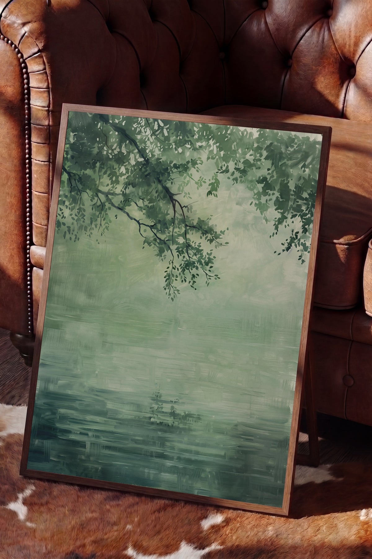 Doğal Huzur Poster – Kahverengi Çerçeveli Tablo