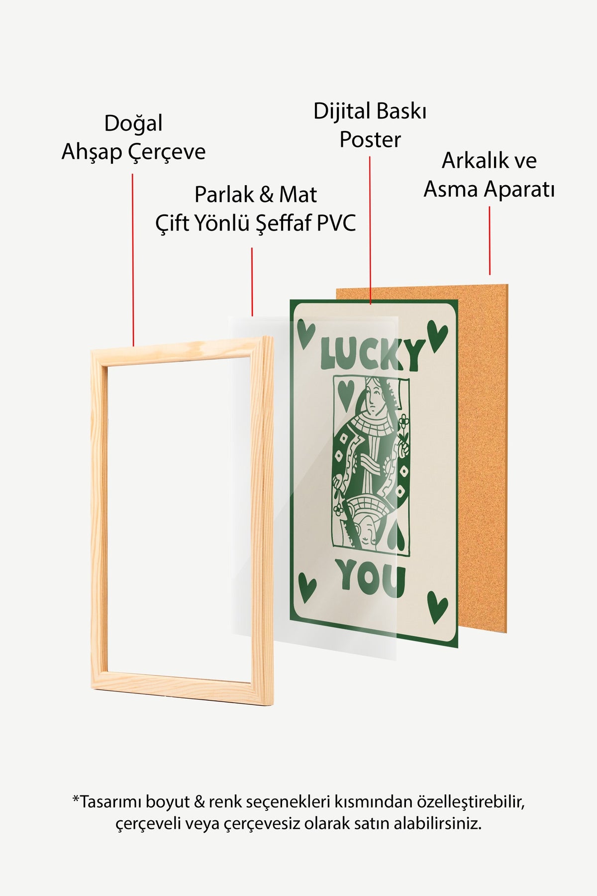 LUCKY YOU Poster – Ahşap Çerçeveli Tablo