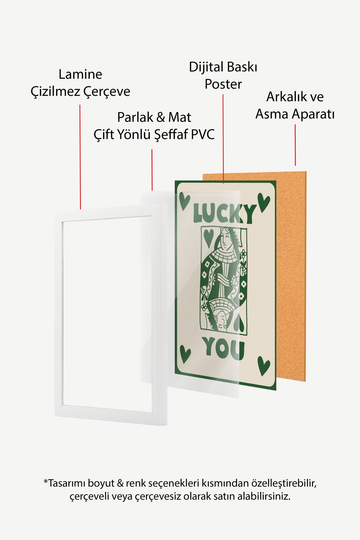 LUCKY YOU Poster – Beyaz Çerçeveli Tablo