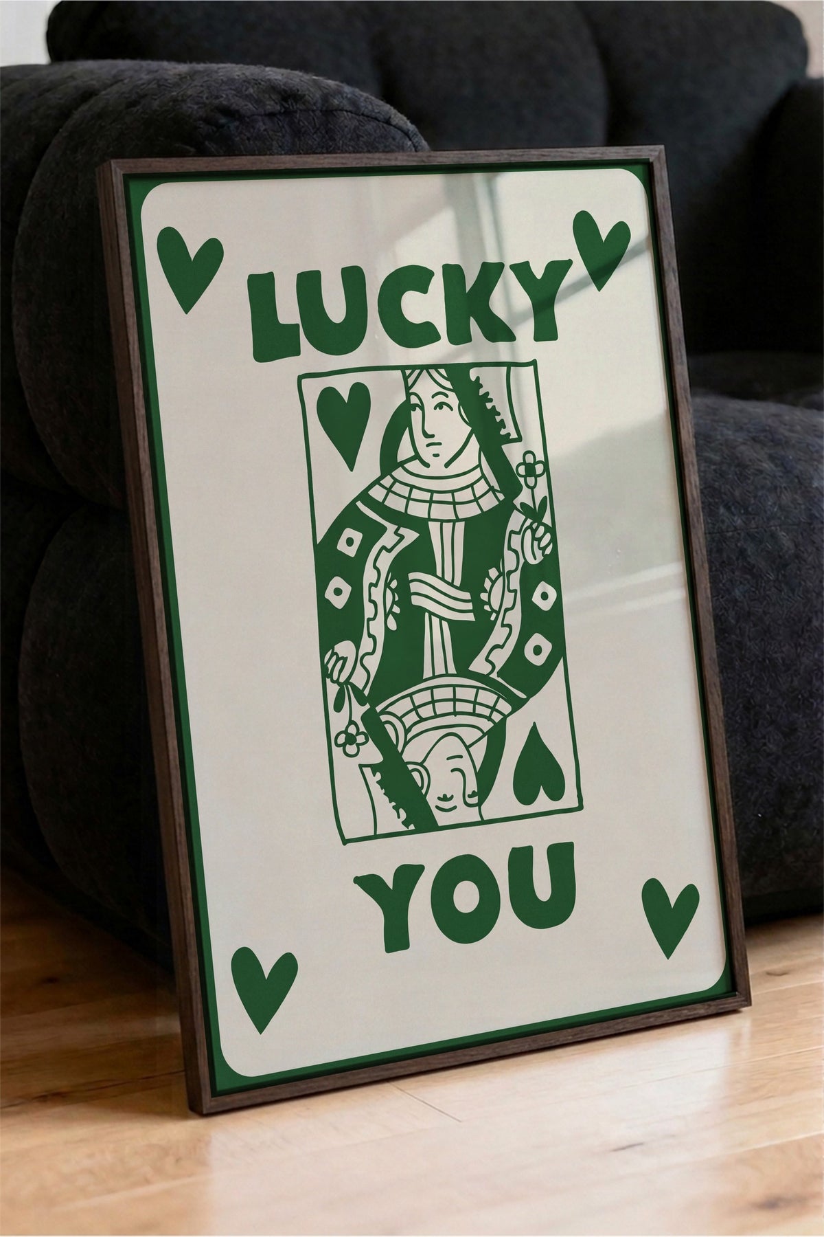 LUCKY YOU Poster – Kahverengi Çerçeveli Tablo
