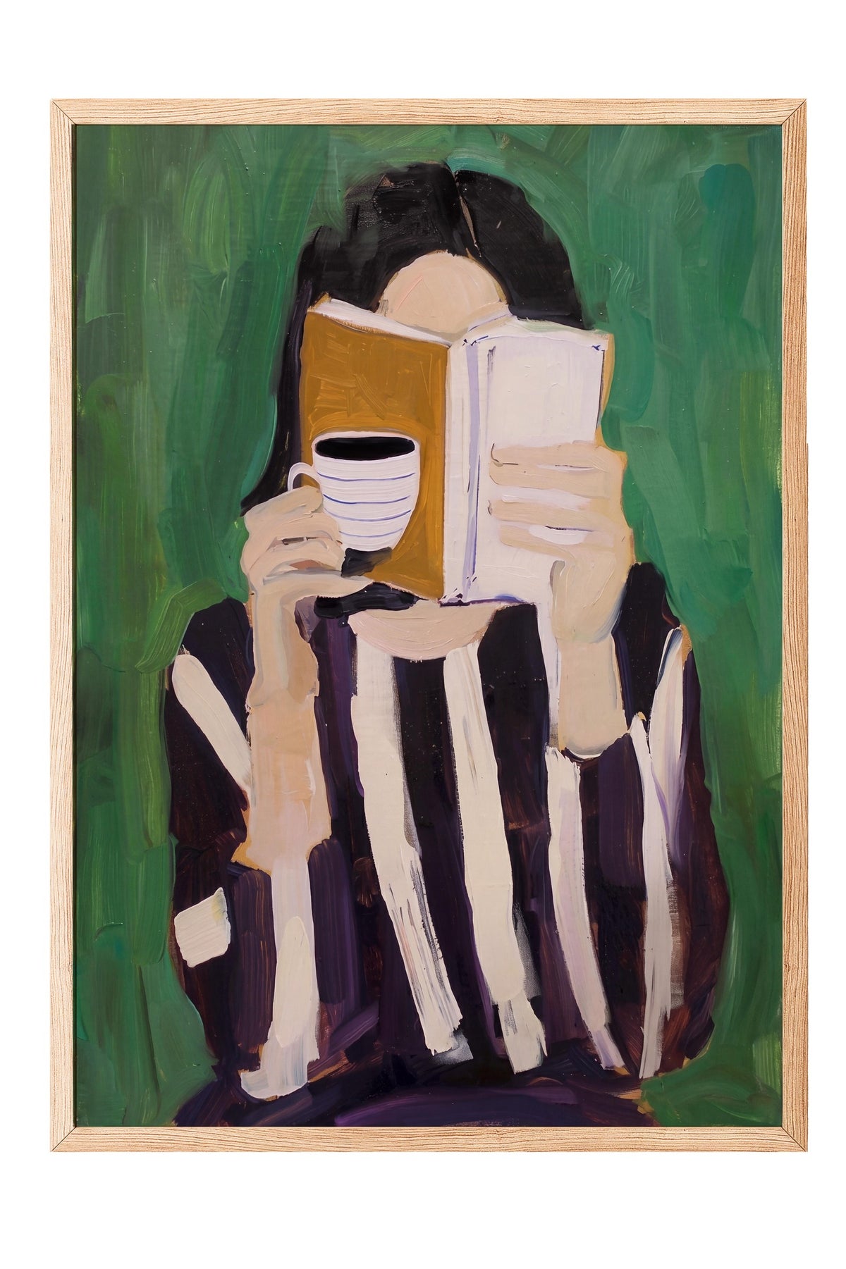 Kitap Okuyan Kadın Poster – Ahşap Çerçeveli Tablo
