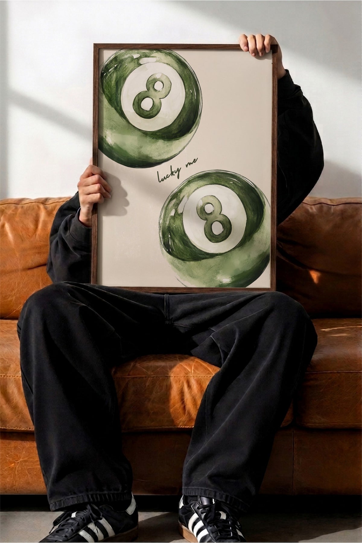 lucky me Poster – Kahverengi Çerçeveli Tablo