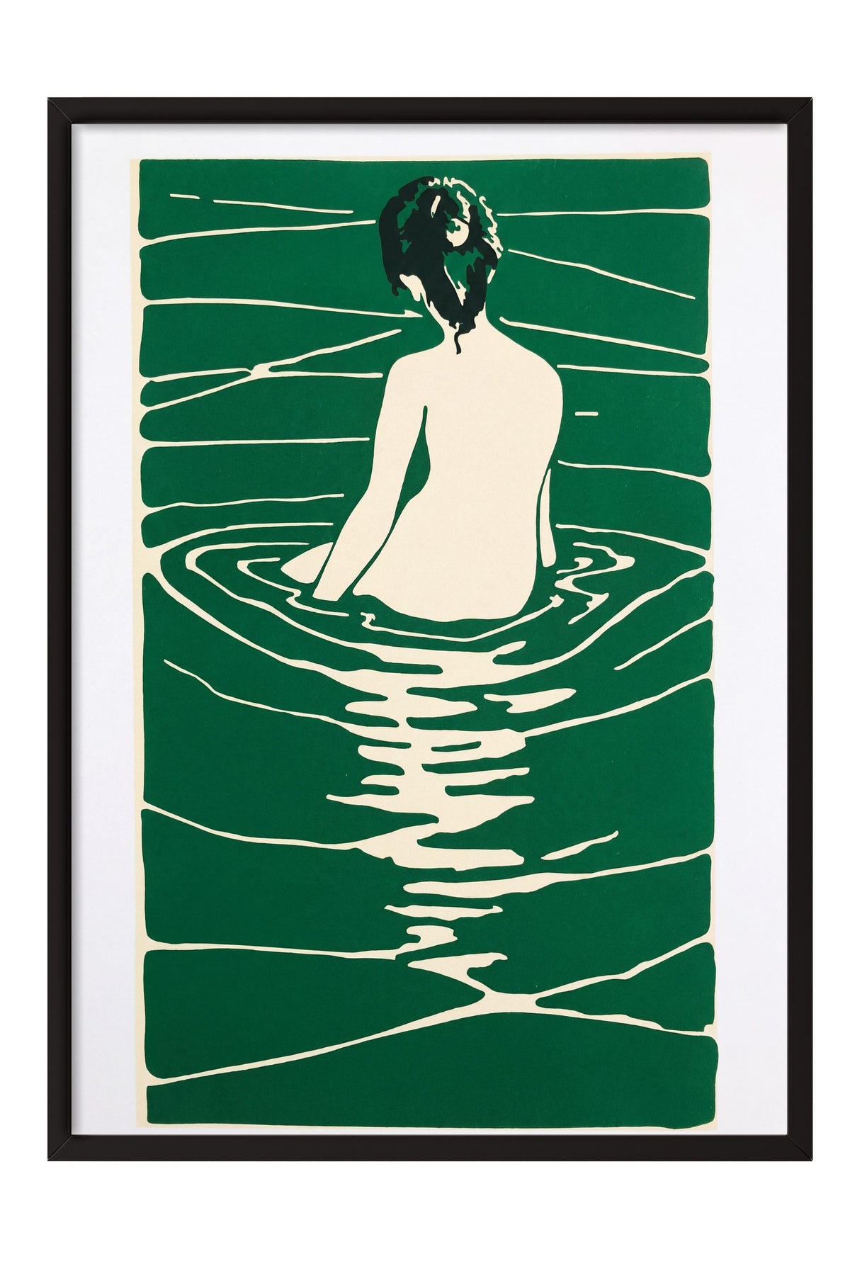 Yüzme Tasviri Poster – Siyah Çerçeveli Tablo