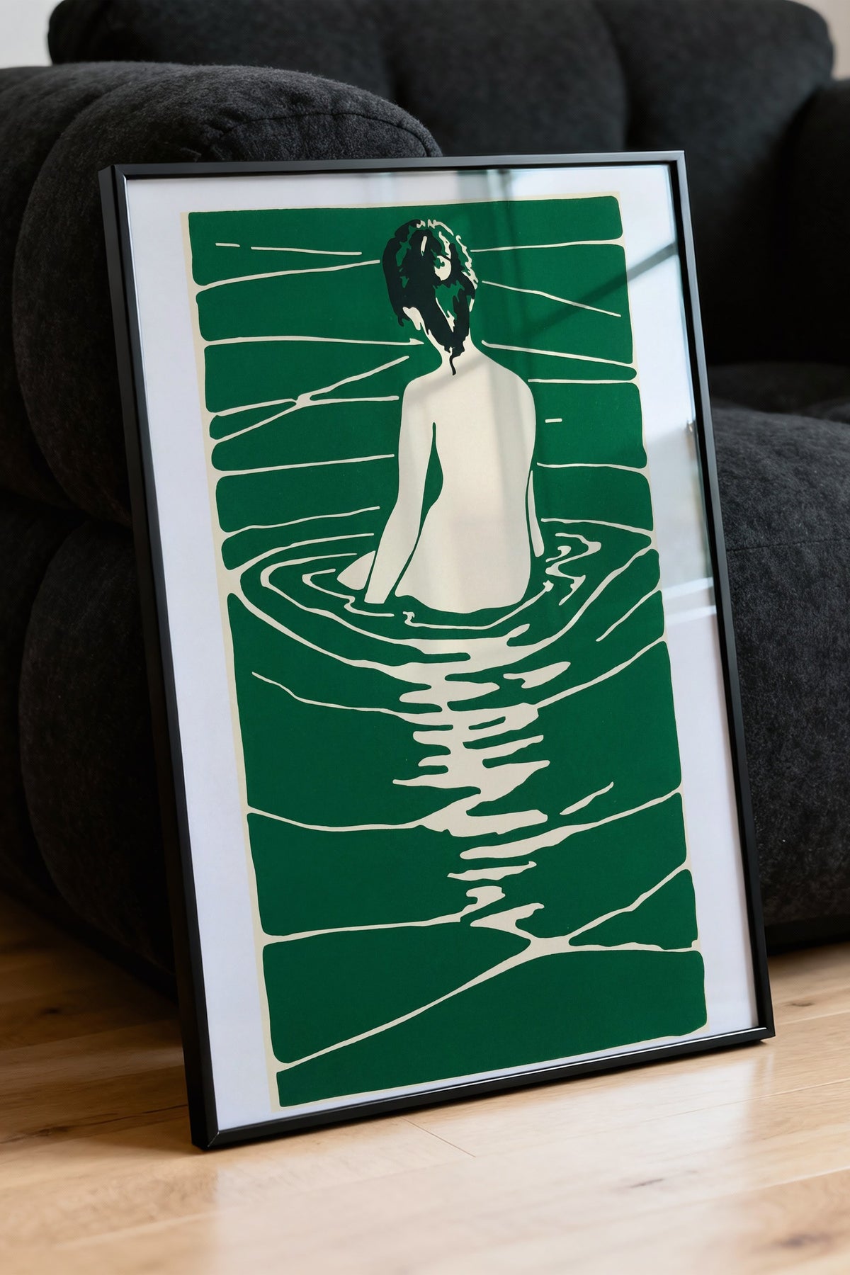Yüzme Tasviri Poster – Siyah Çerçeveli Tablo