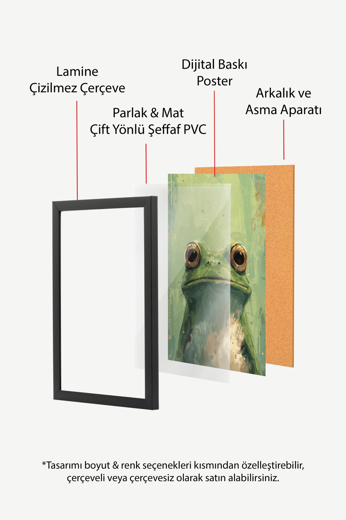 Kurbağa Portresi Poster – Siyah Çerçeveli Tablo