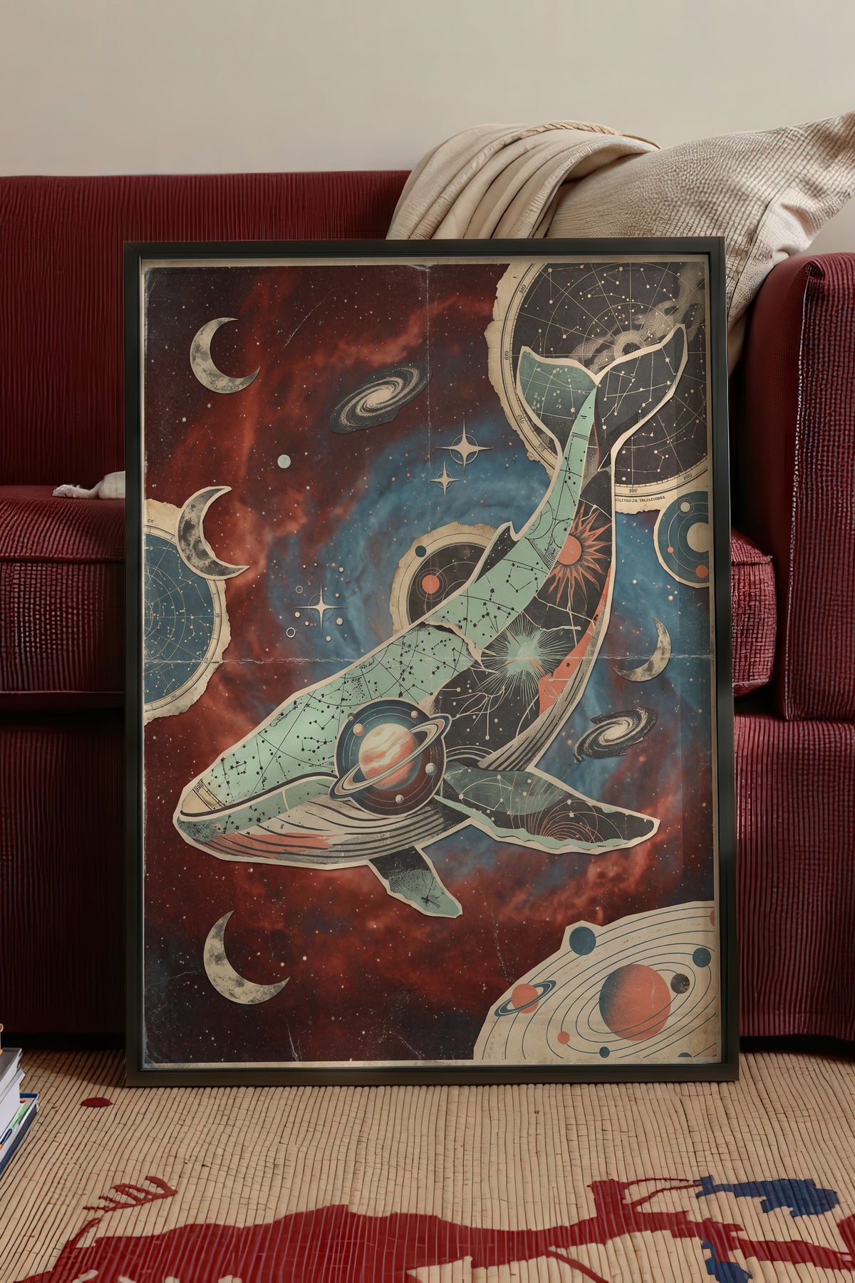 Kozmik Balina Poster – Siyah Çerçeveli Tablo