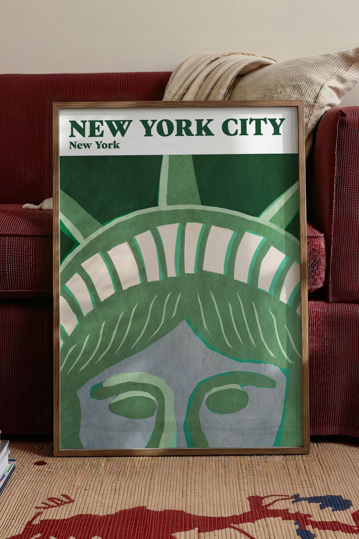 NEW YORK CITY Poster – Kahverengi Çerçeveli Tablo
